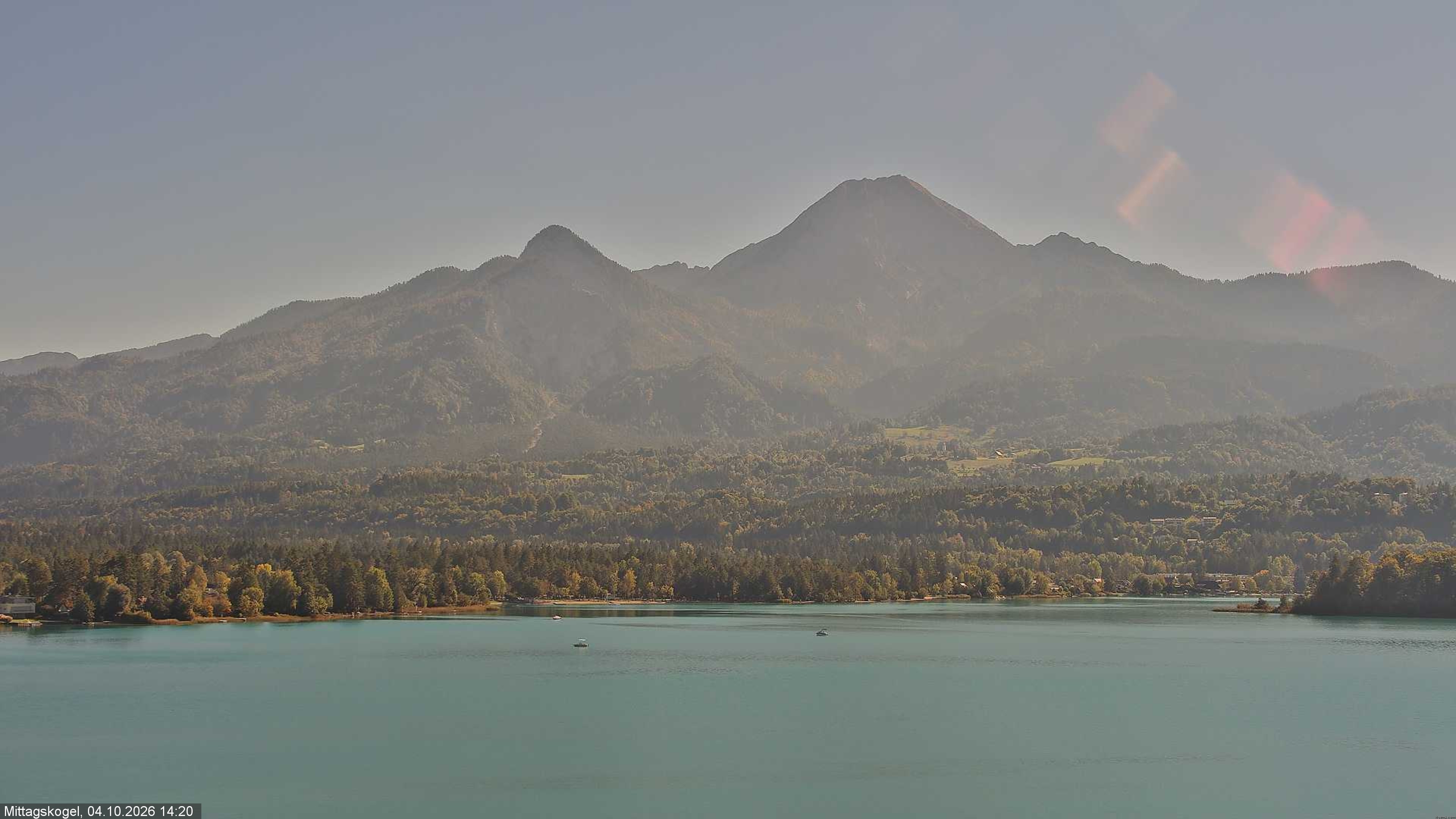 Archiv Foto Webcam Faaker See, Blickrichtung Mittagskogel