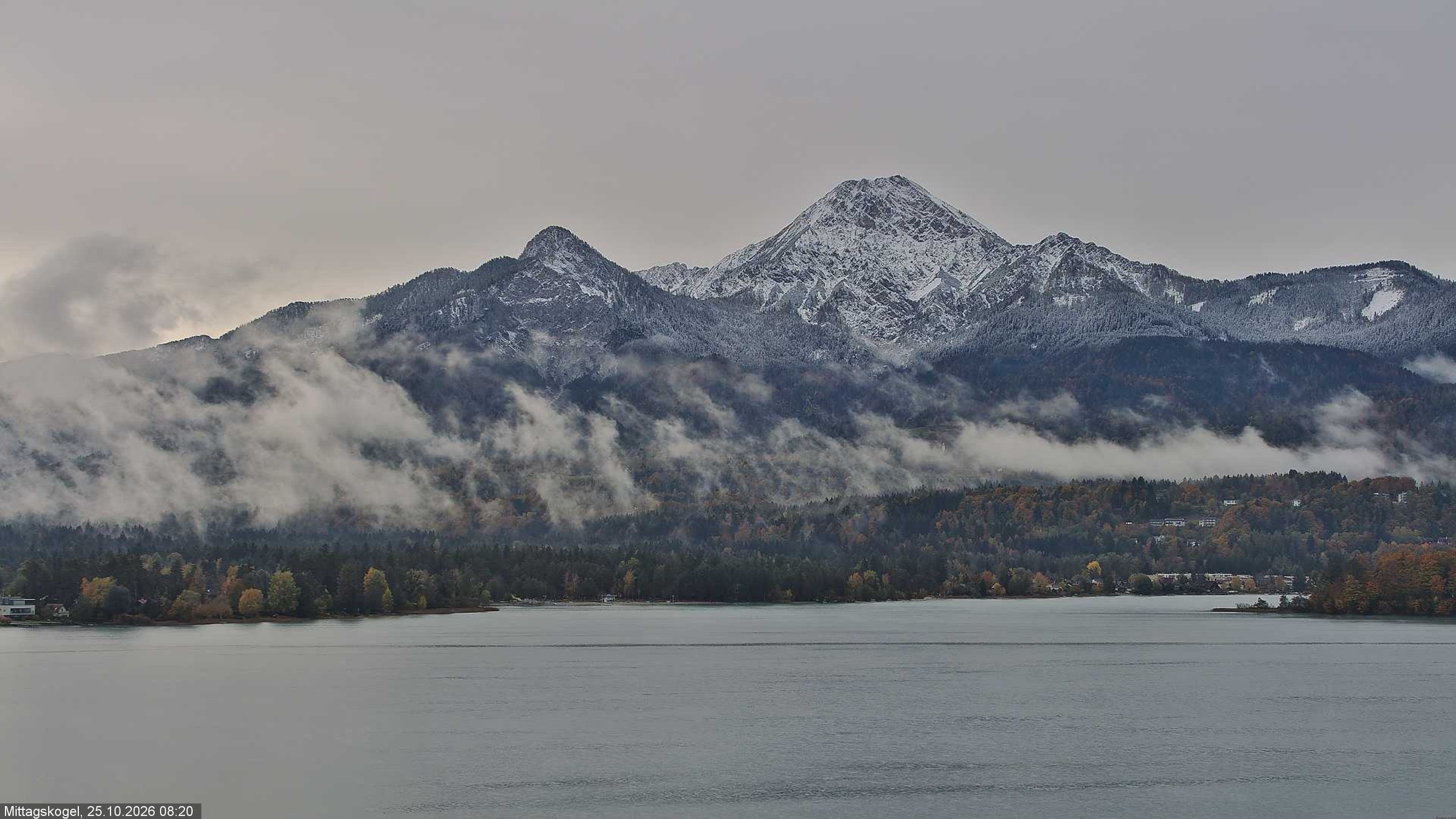 Archiv Foto Webcam Faaker See, Blickrichtung Mittagskogel