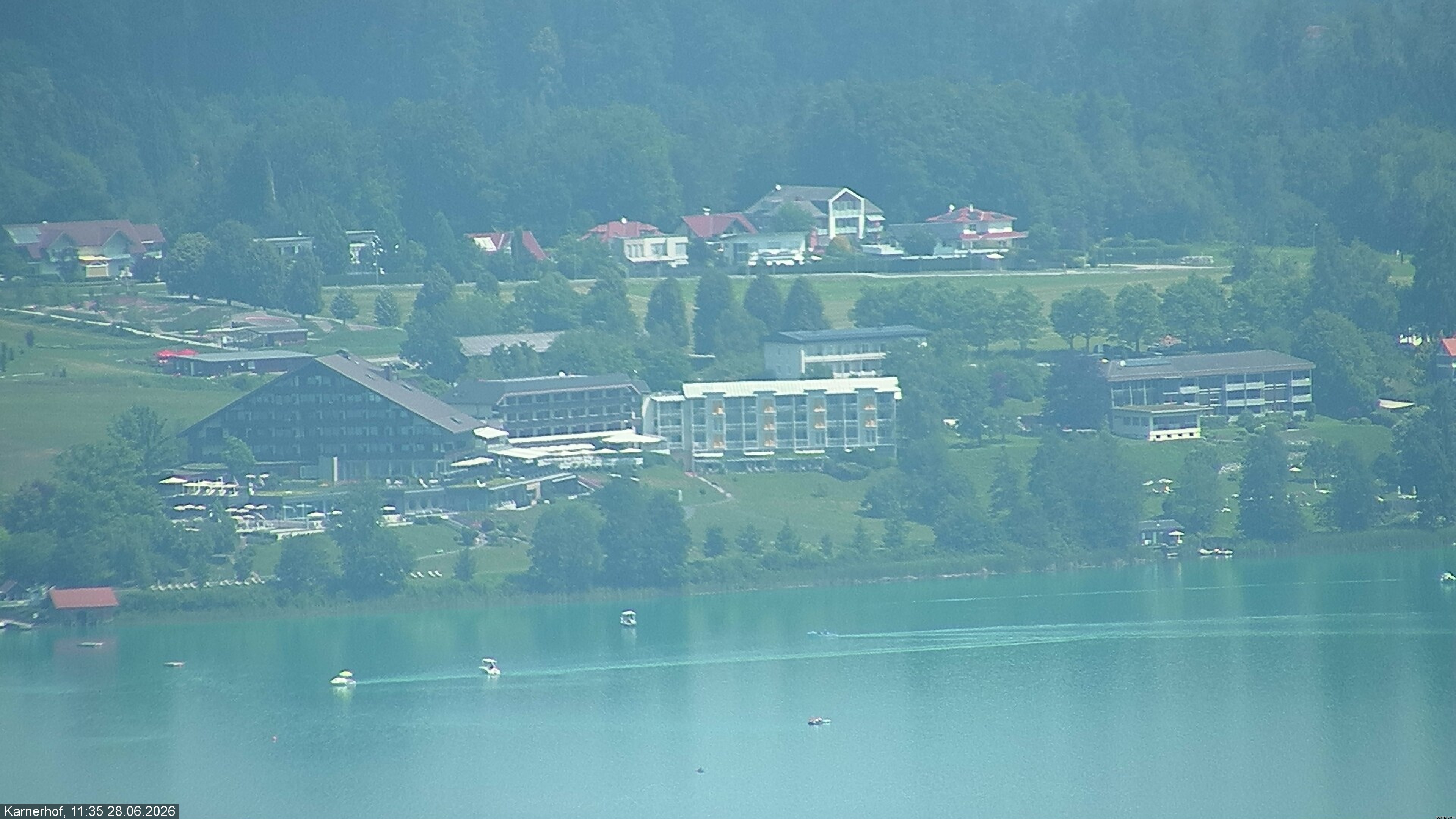 Archived image Webcam Hotel Karnerhof at Faaker See lake