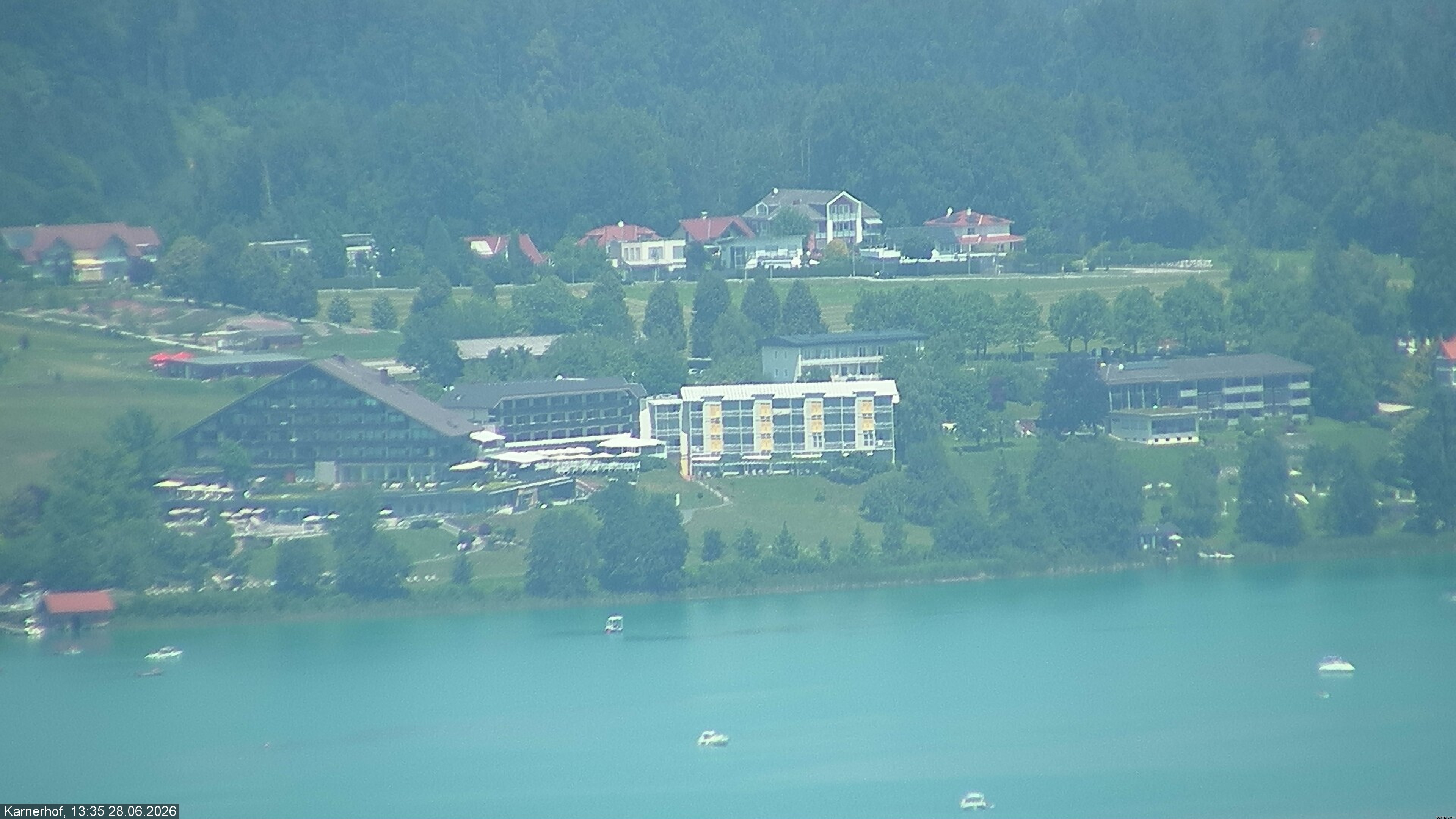 Archived image Webcam Hotel Karnerhof at Faaker See lake