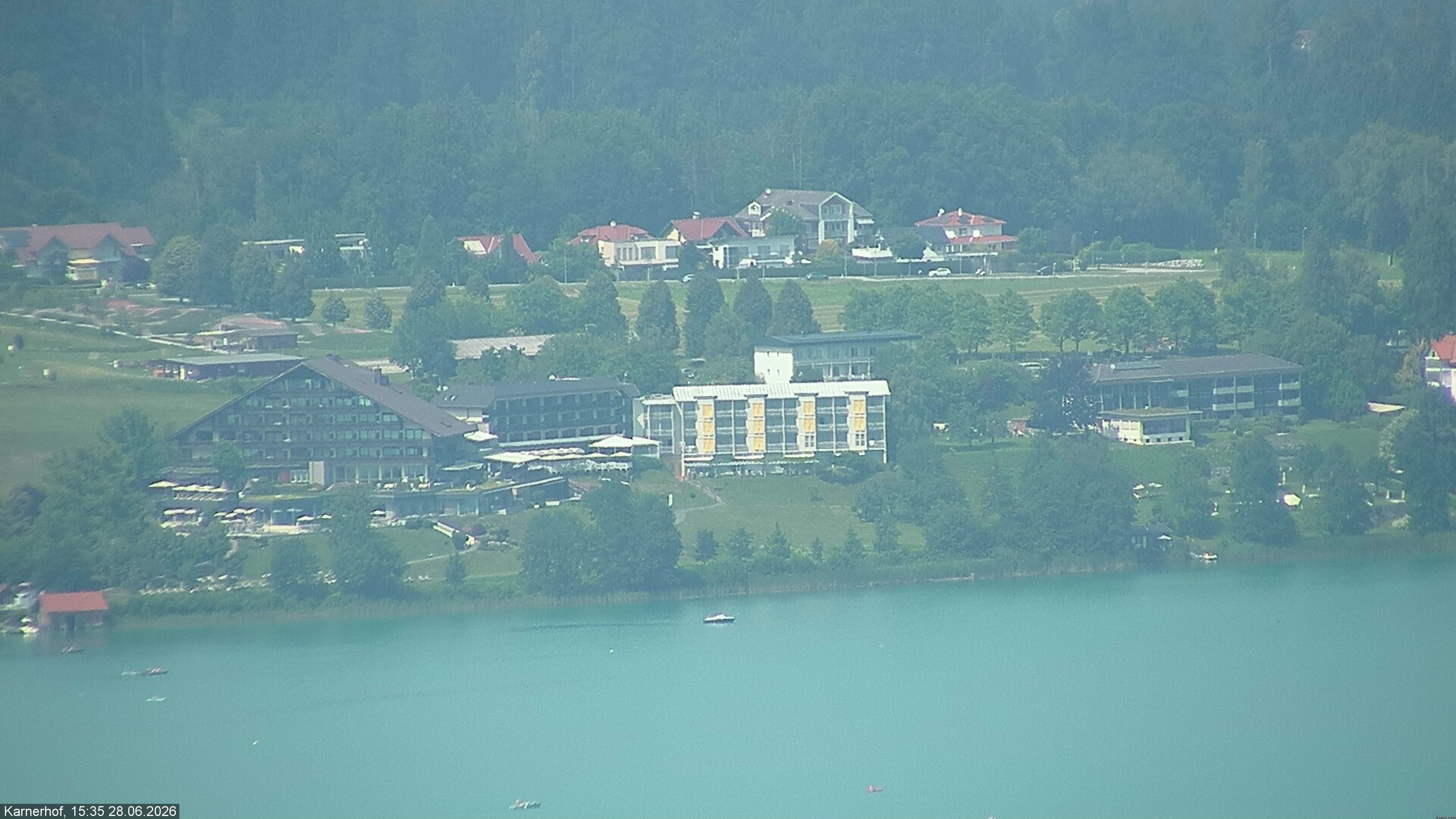Archived image Webcam Hotel Karnerhof at Faaker See lake