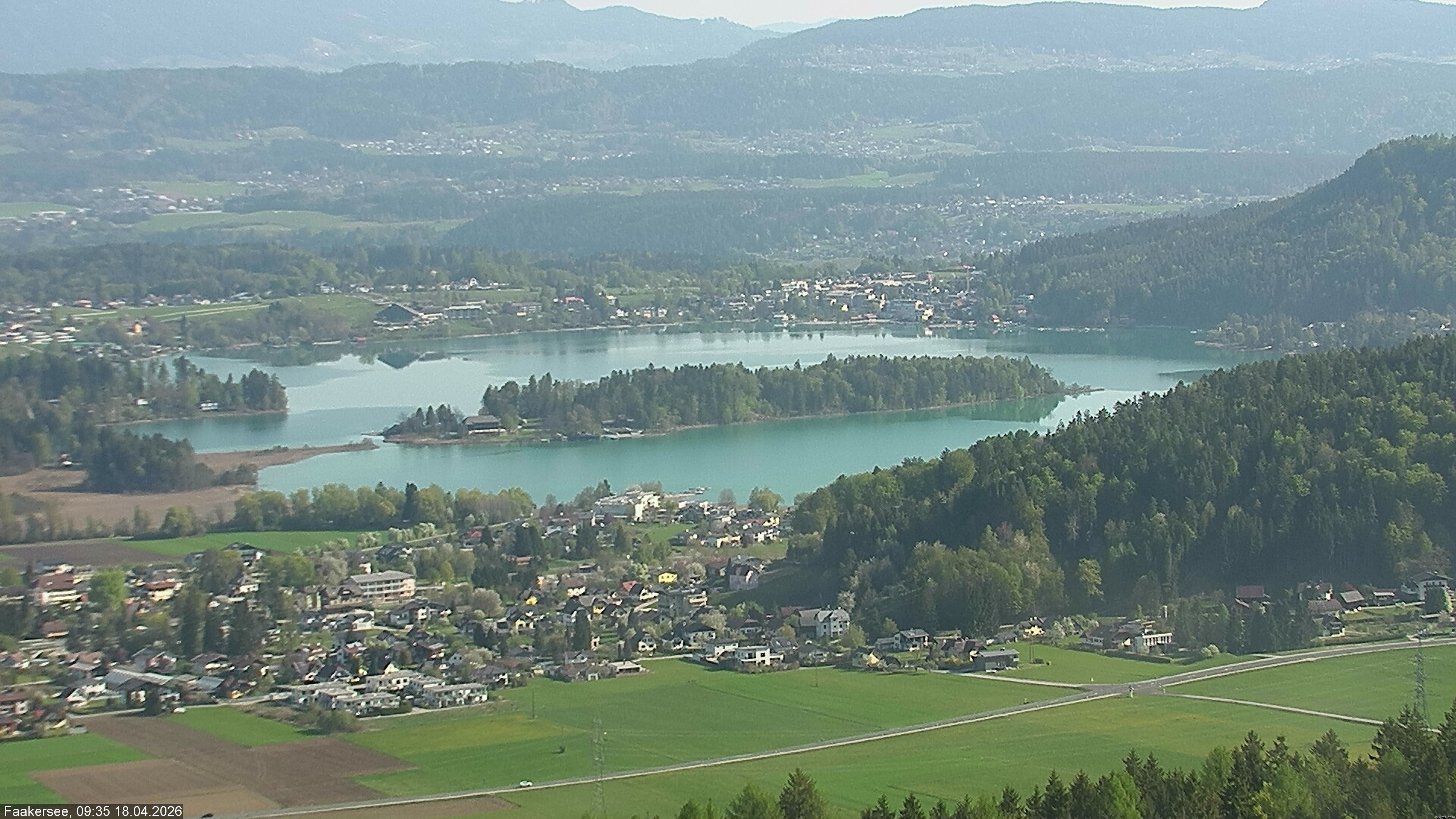 Archiv Foto Webcam Faakersee südlich von Villach