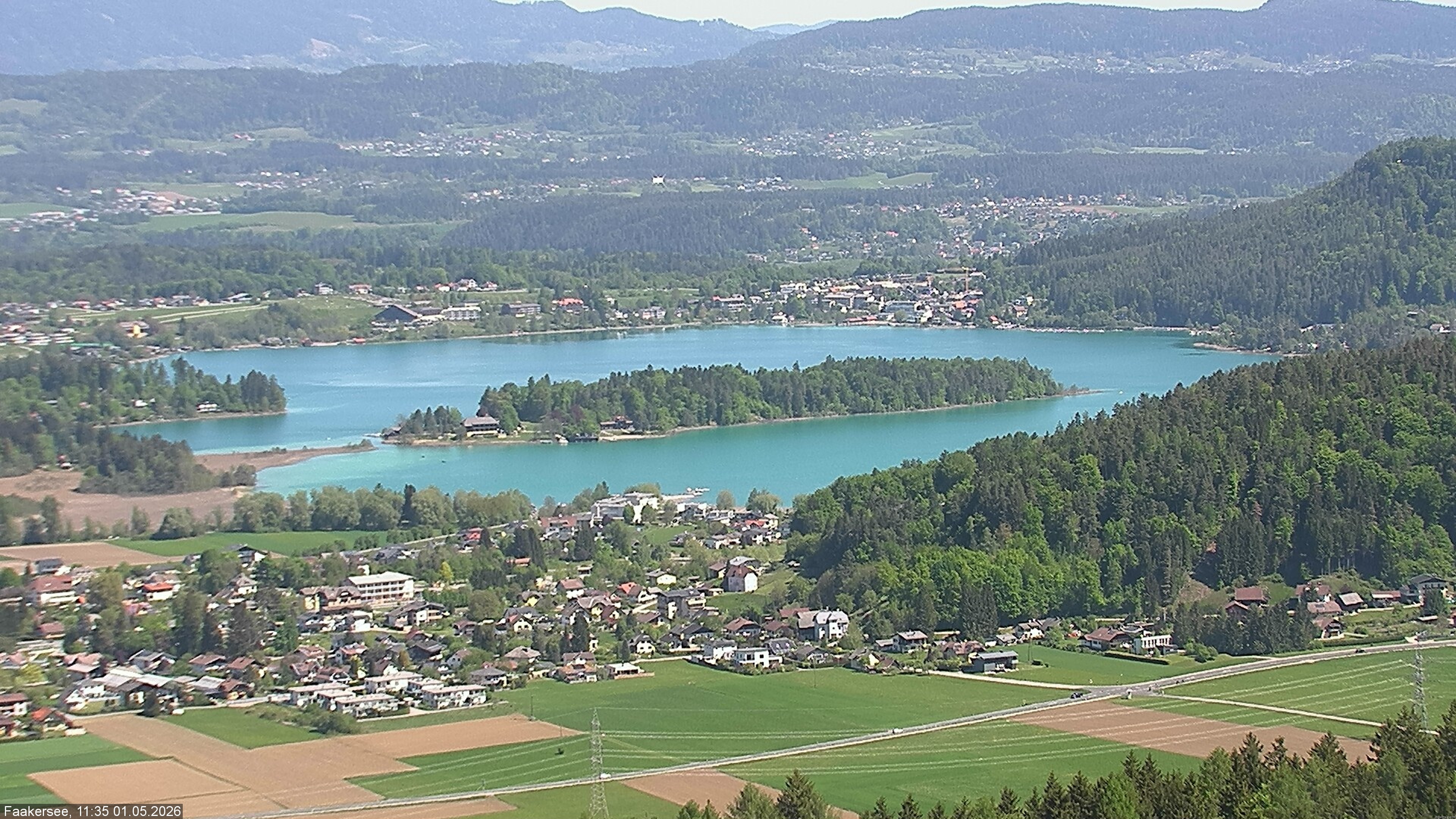 Archiv Foto Webcam Faakersee südlich von Villach