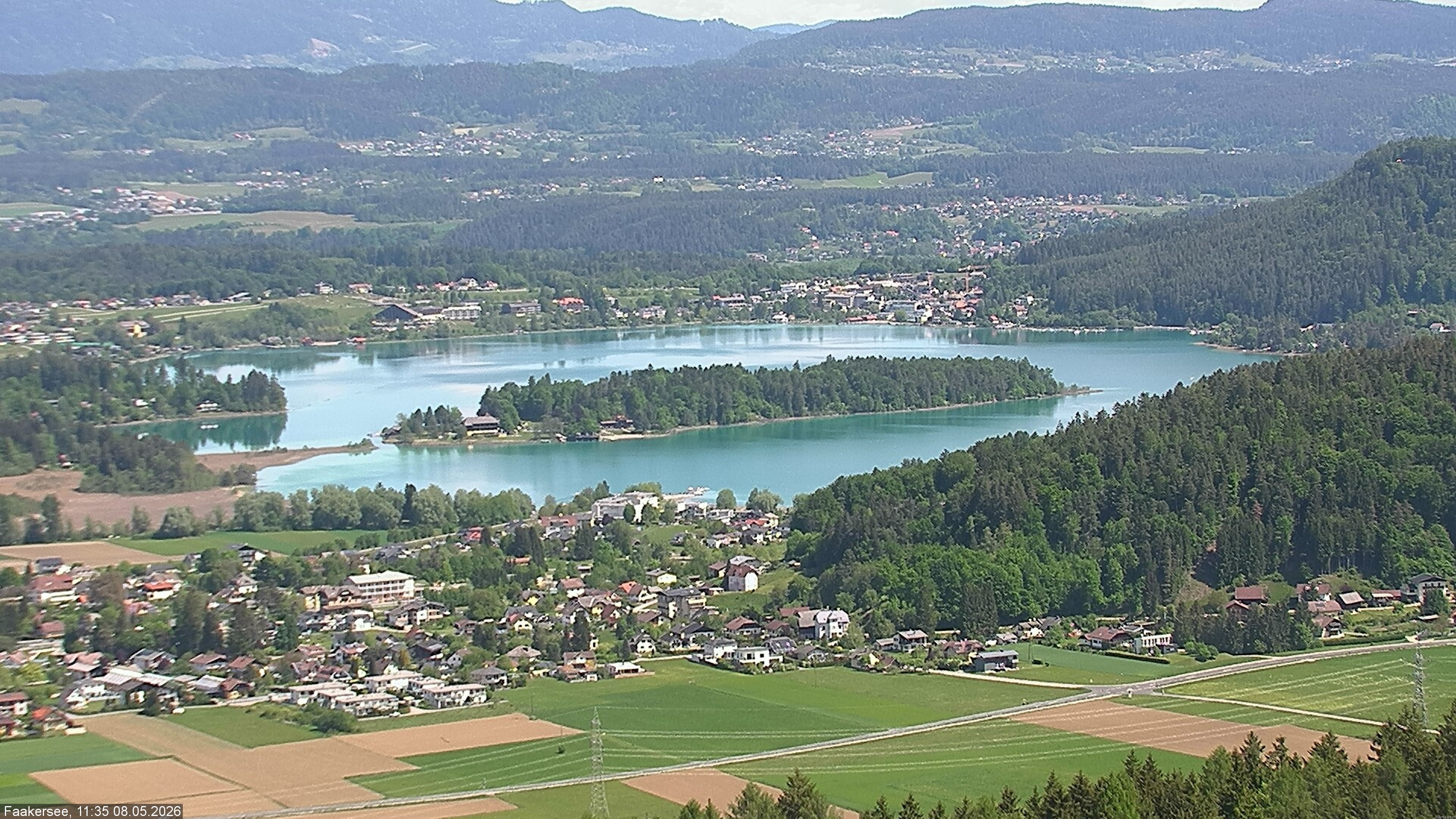 Archiv Foto Webcam Faakersee südlich von Villach