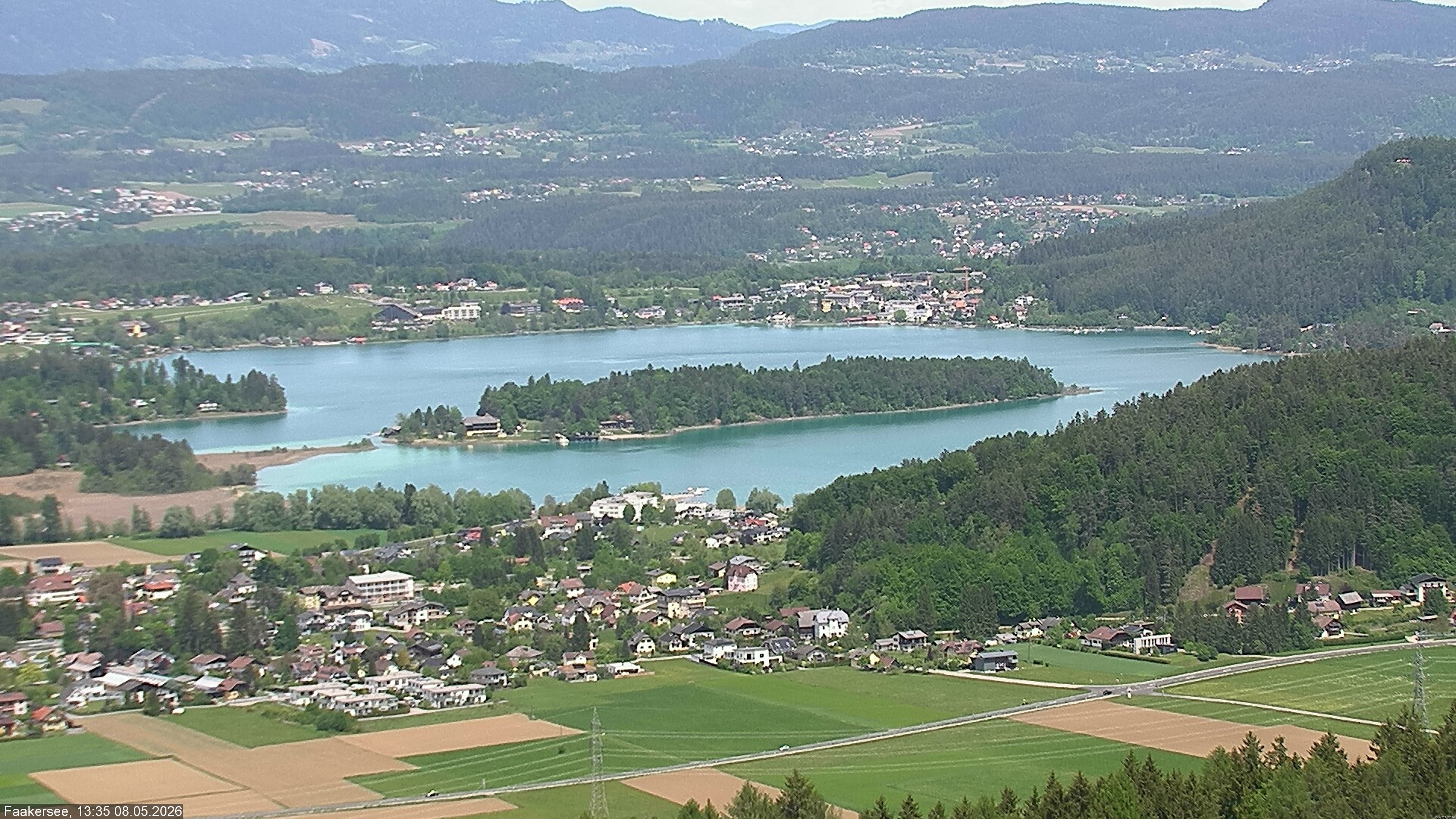 Archiv Foto Webcam Faakersee südlich von Villach