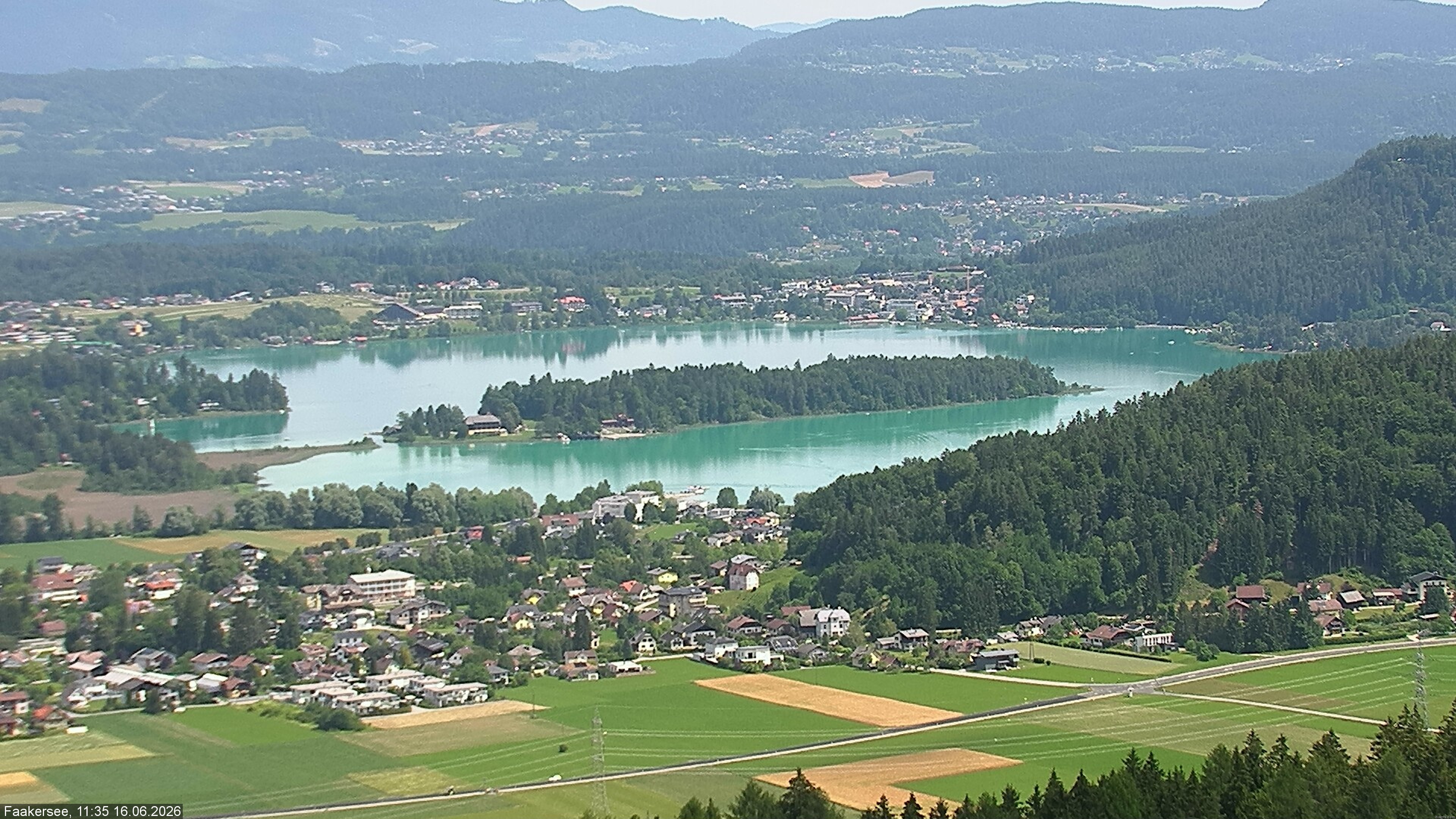 Archiv Foto Webcam Faakersee südlich von Villach