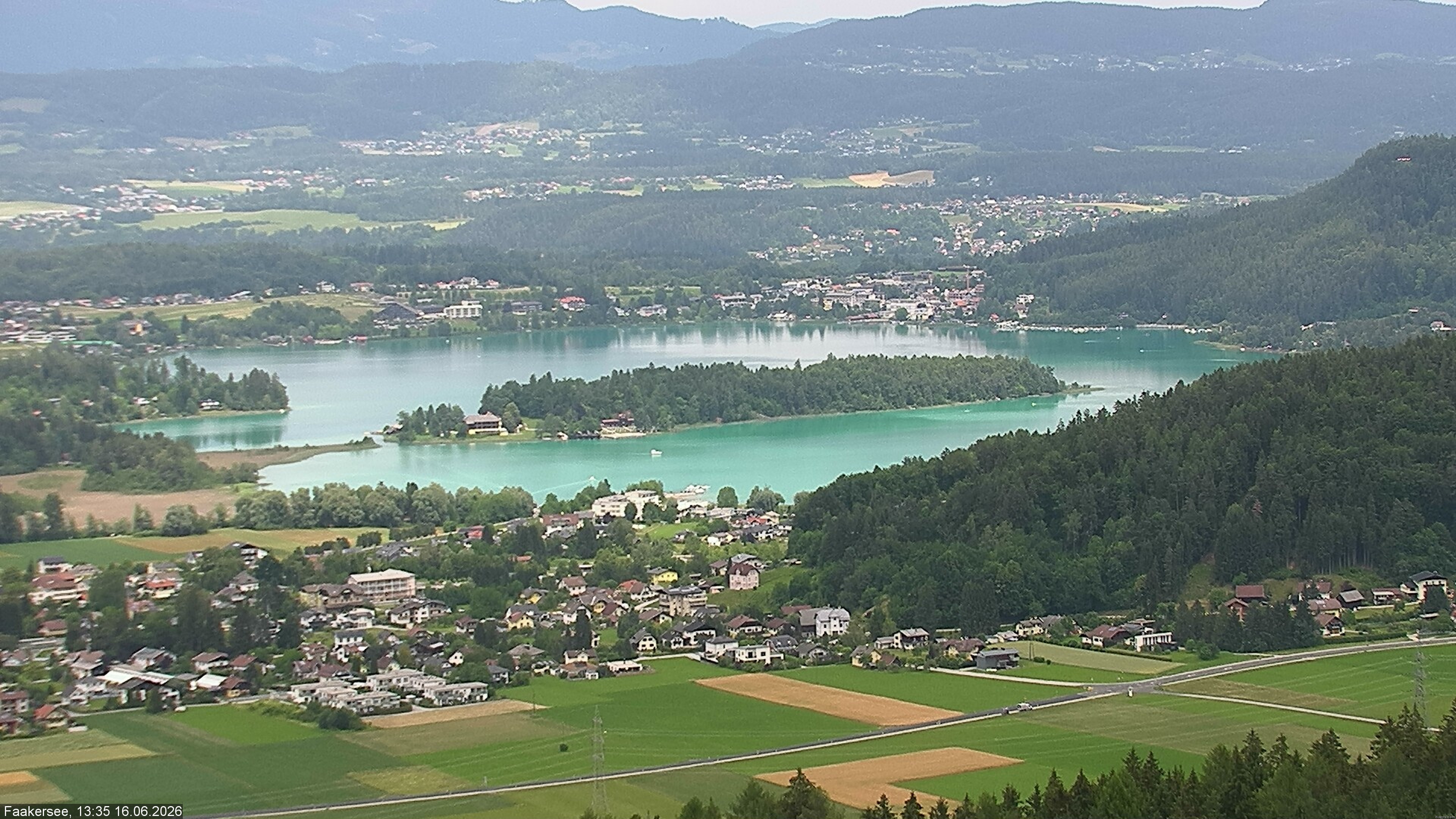 Archiv Foto Webcam Faakersee südlich von Villach