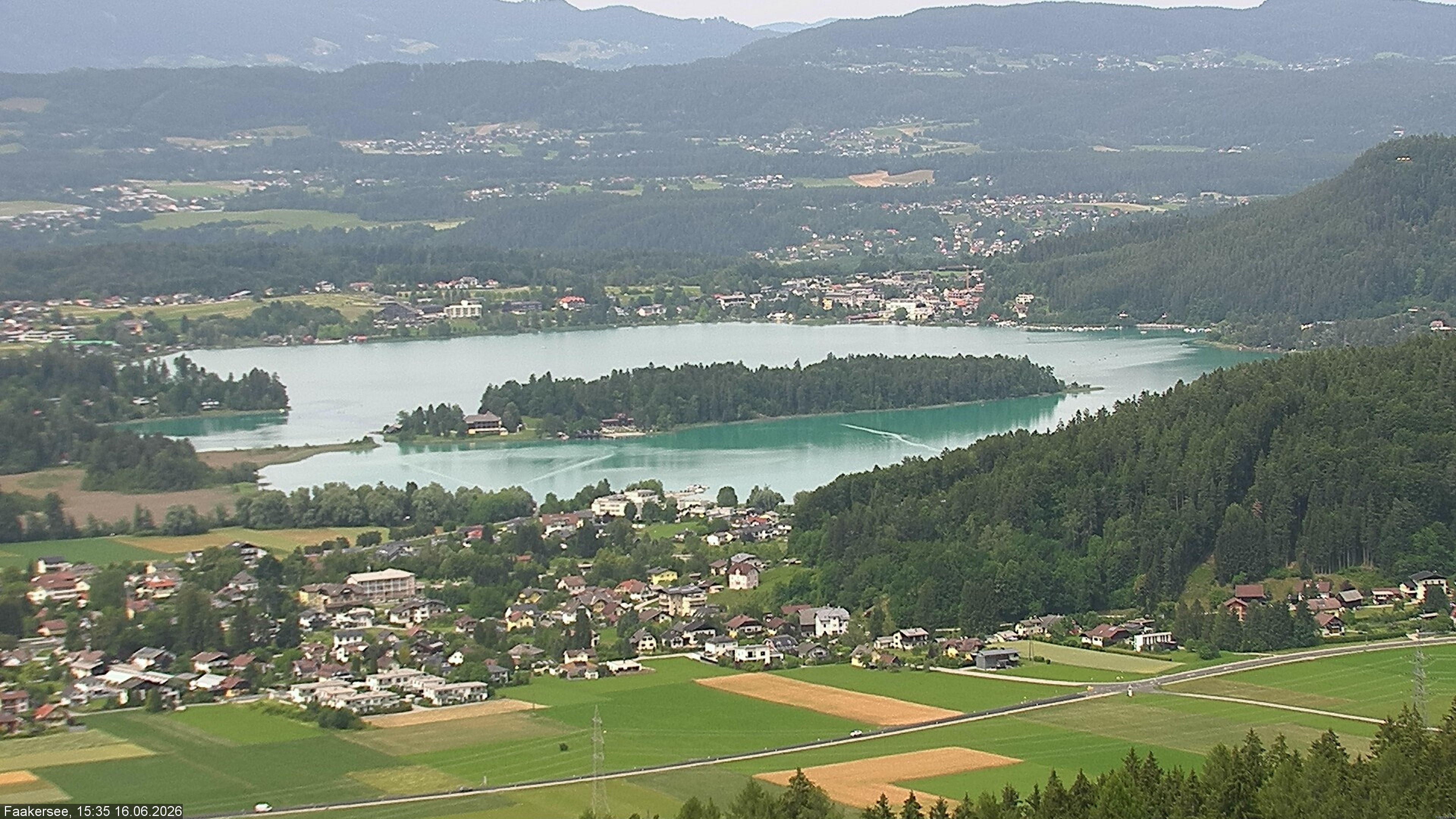Archiv Foto Webcam Faakersee südlich von Villach