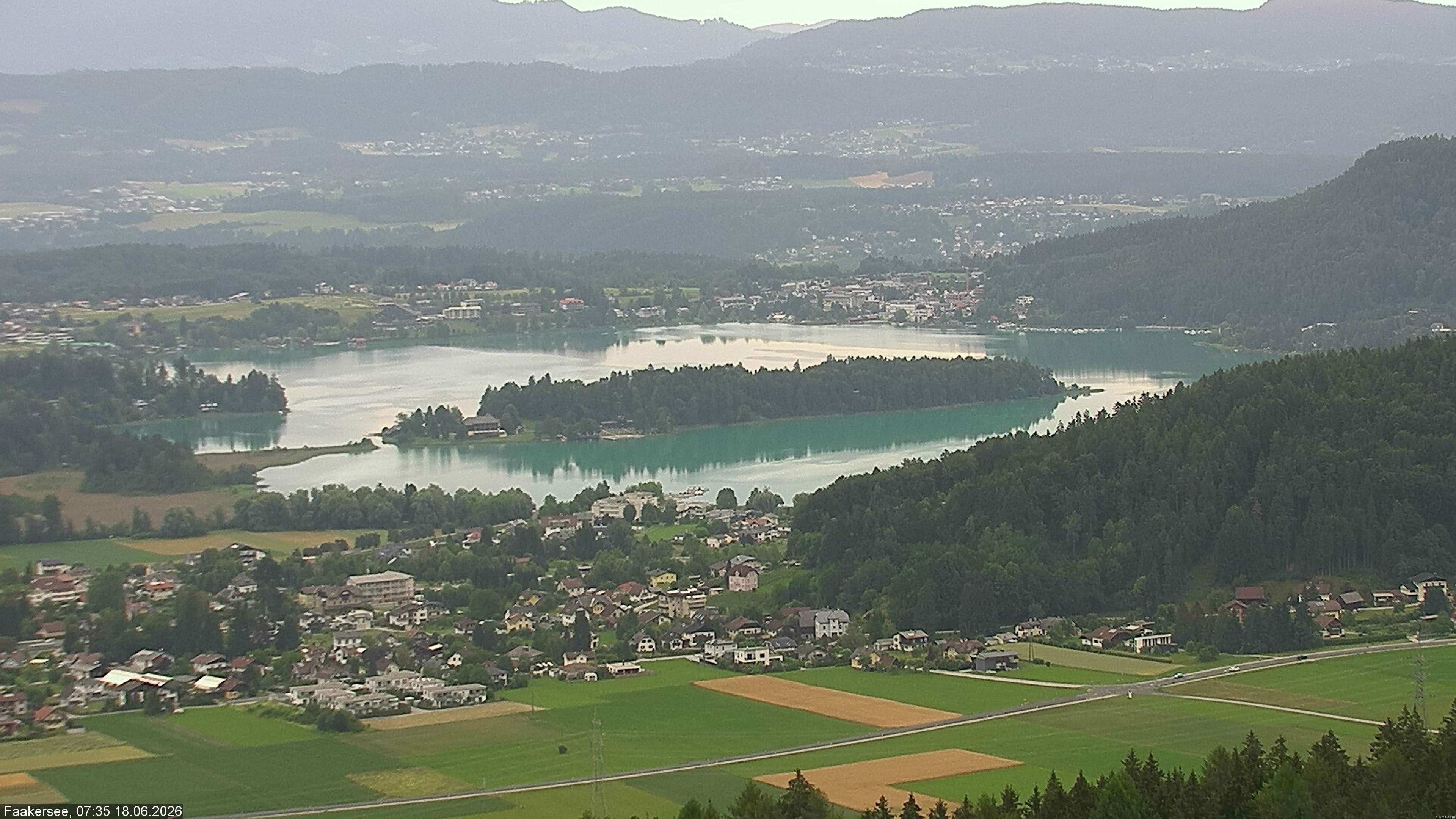 Archiv Foto Webcam Faakersee südlich von Villach
