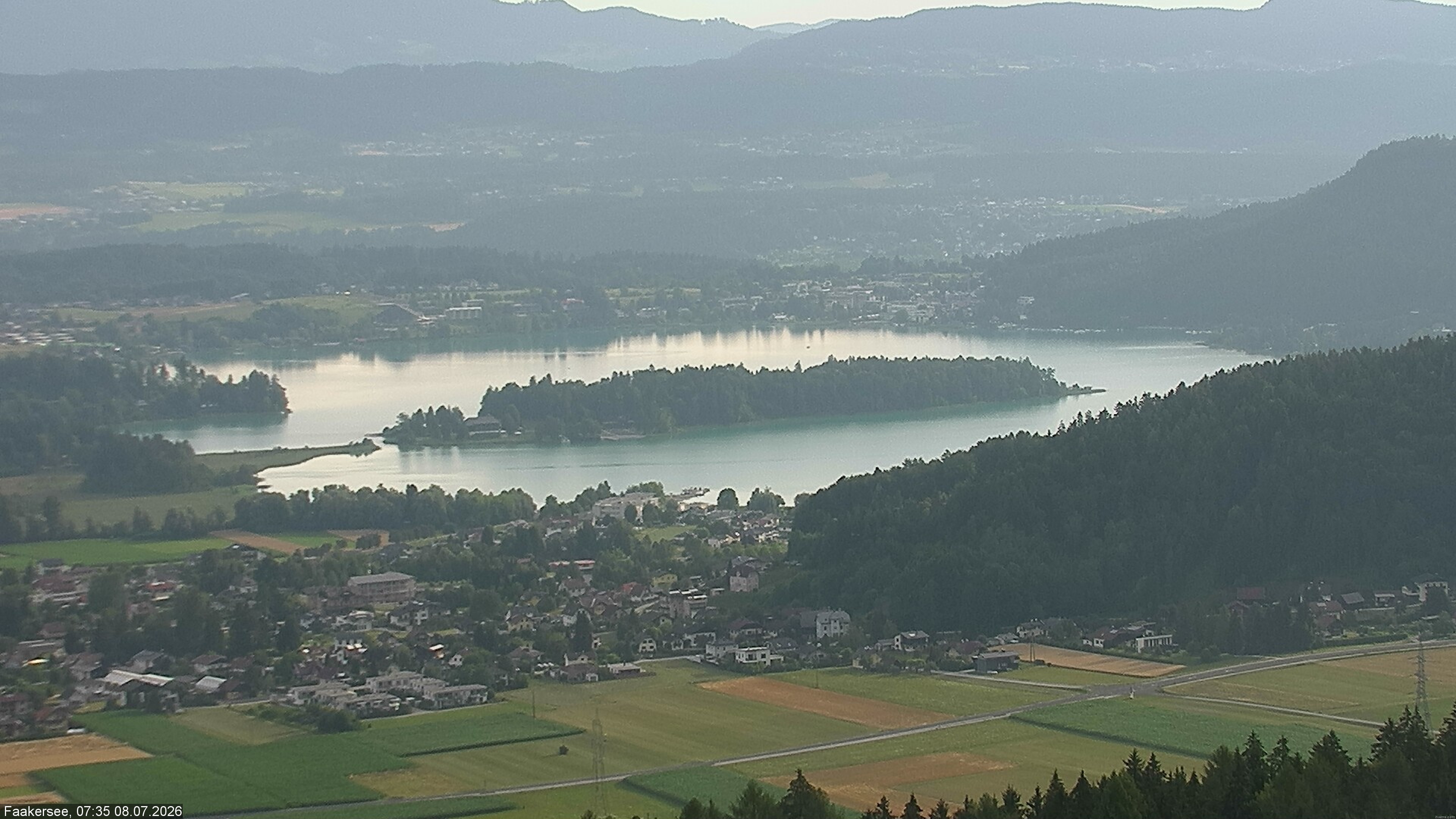 Archiv Foto Webcam Faakersee südlich von Villach