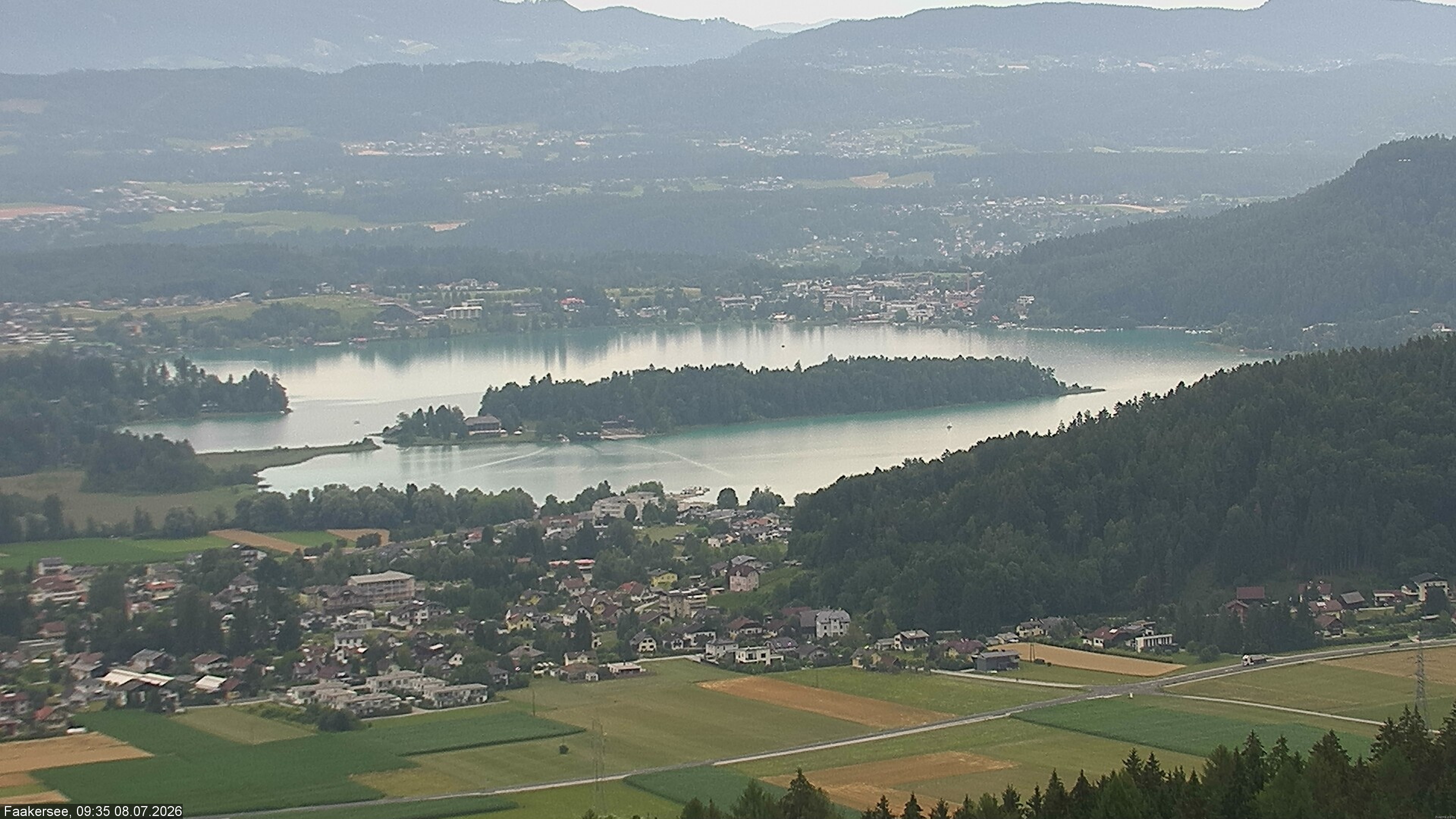 Archiv Foto Webcam Faakersee südlich von Villach