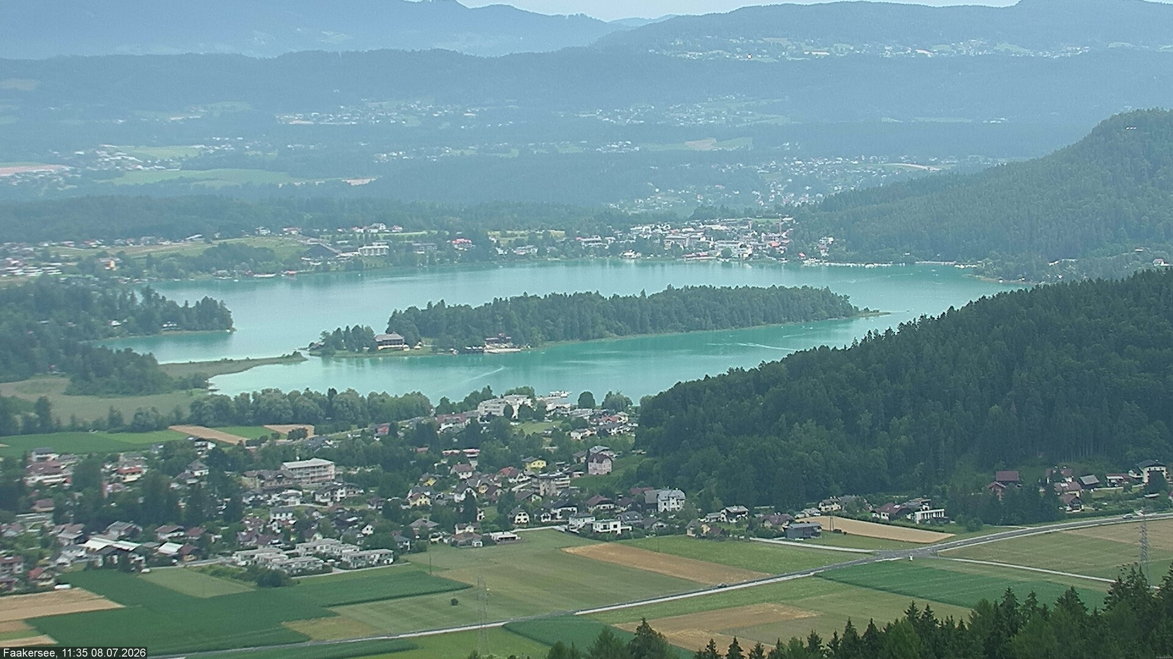 Archiv Foto Webcam Faakersee südlich von Villach