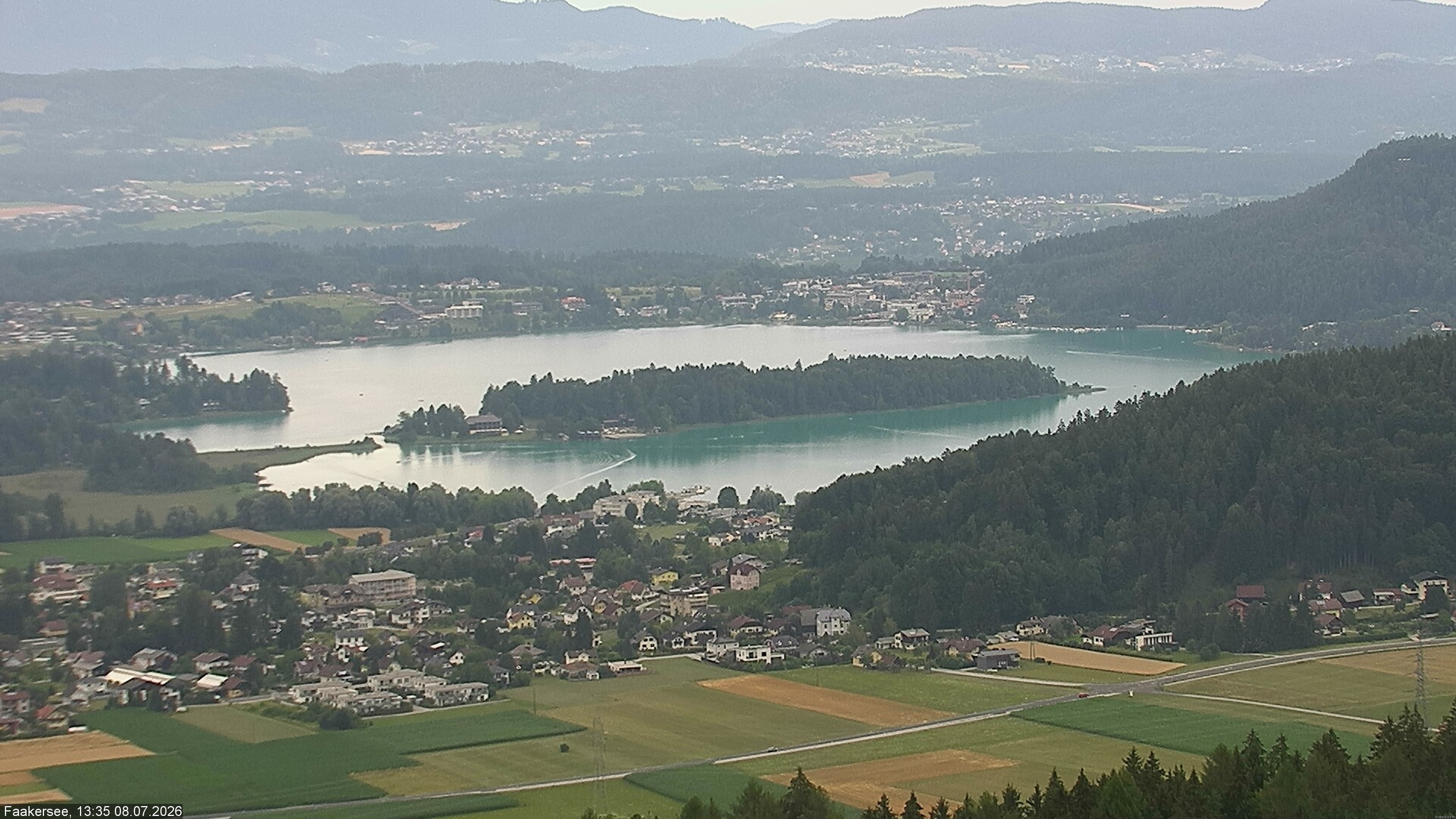Archiv Foto Webcam Faakersee südlich von Villach