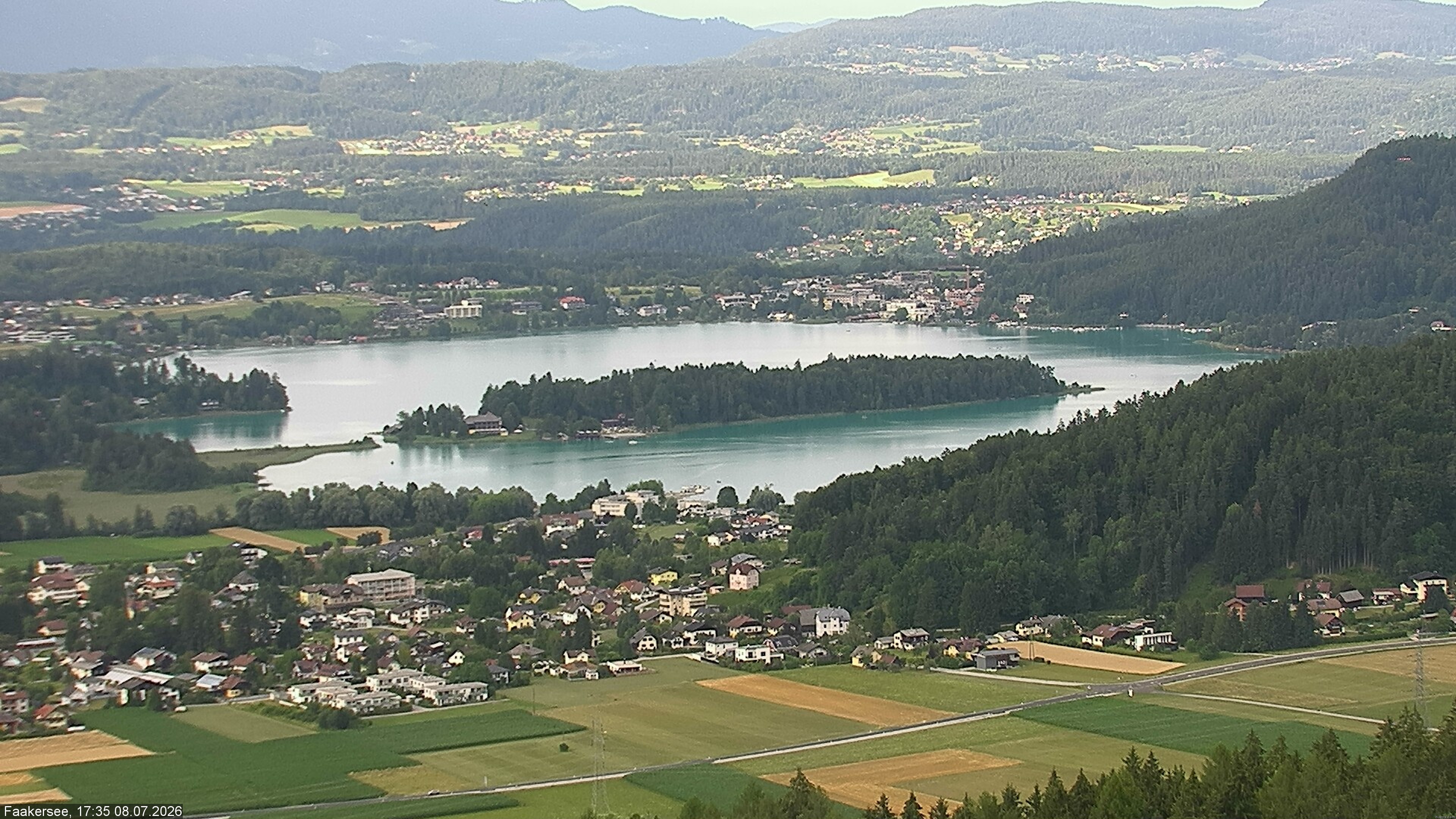 Archiv Foto Webcam Faakersee südlich von Villach