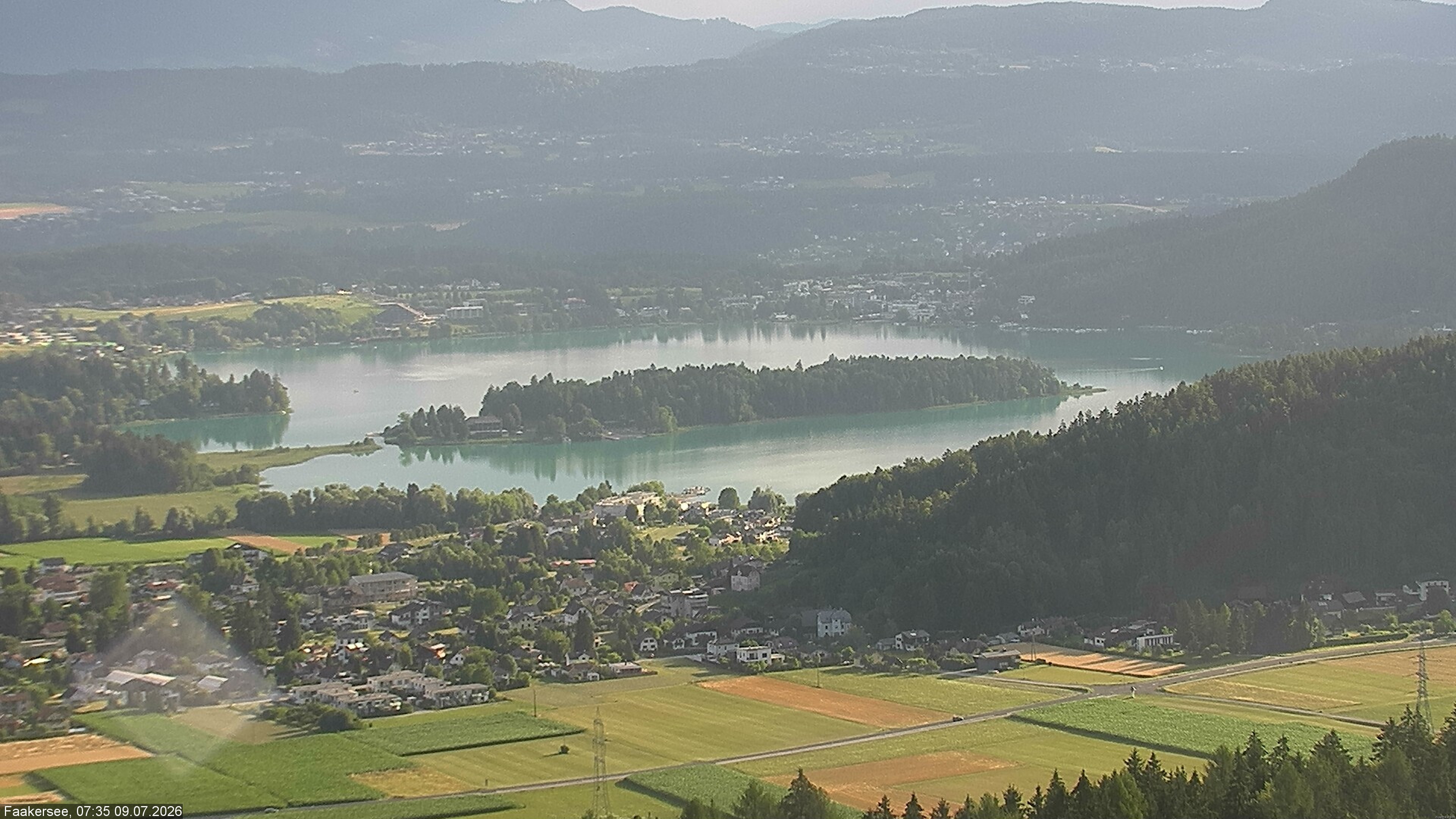 Archiv Foto Webcam Faakersee südlich von Villach