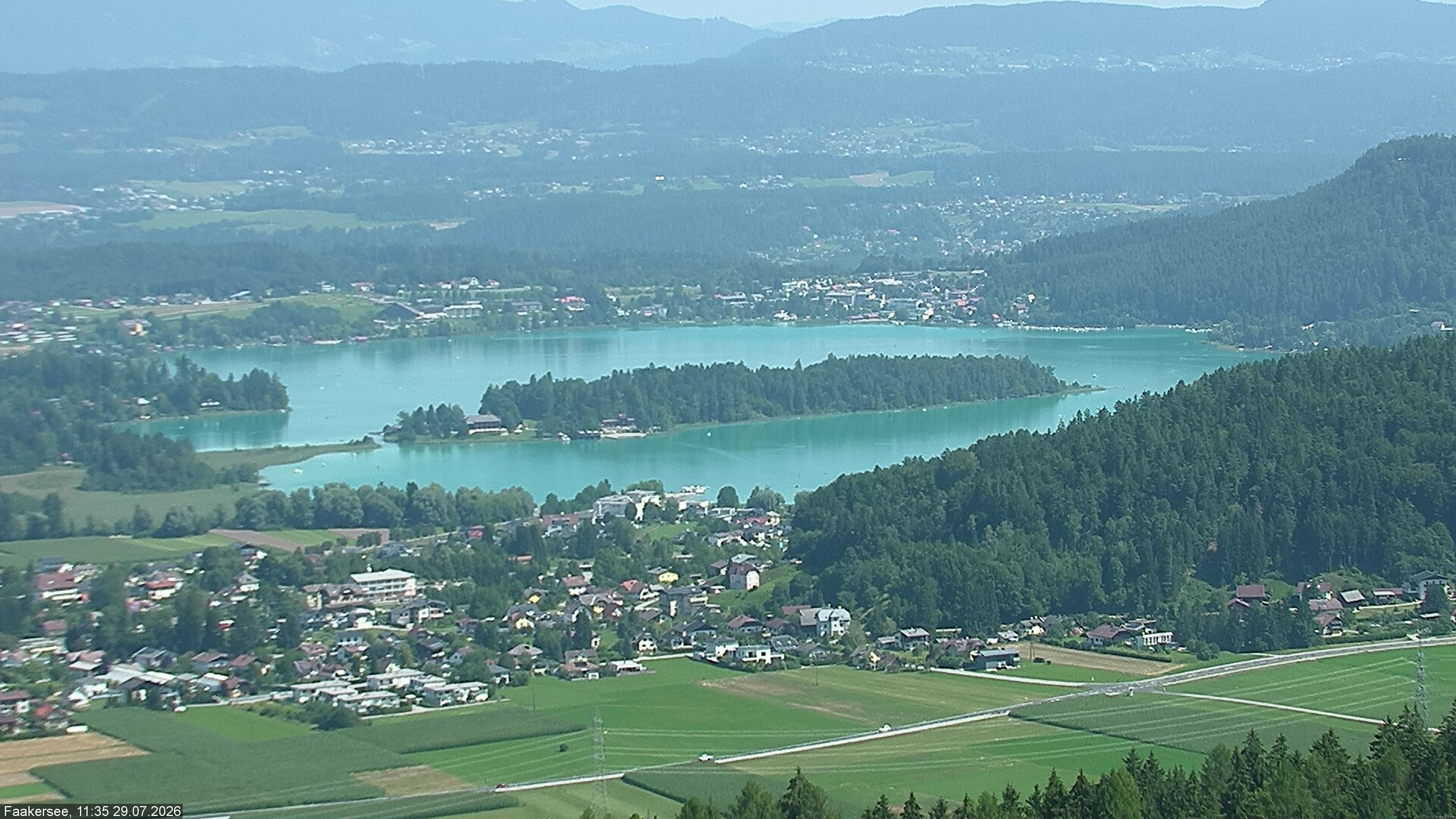 Archiv Foto Webcam Faakersee südlich von Villach