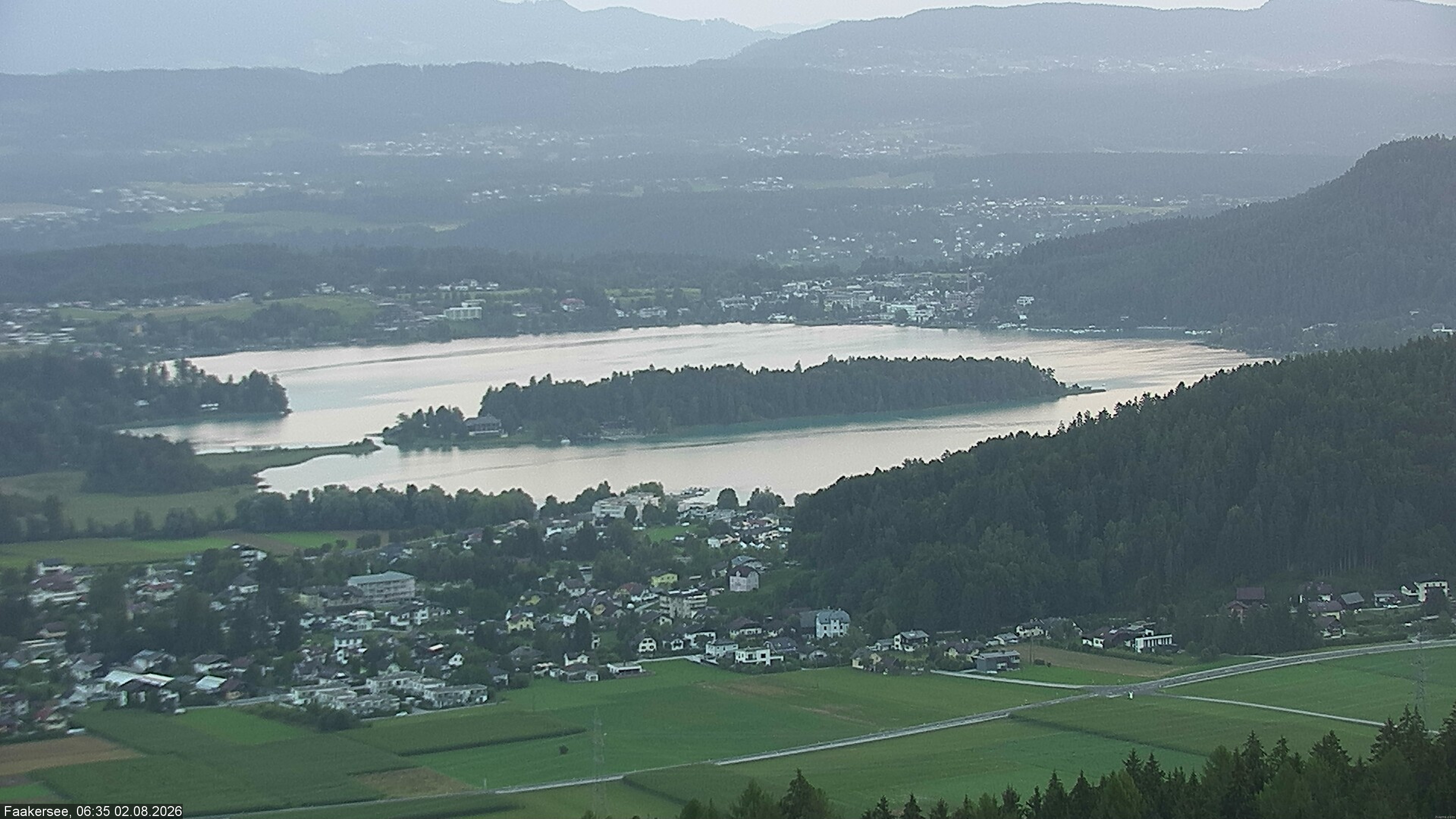 Archiv Foto Webcam Faakersee südlich von Villach
