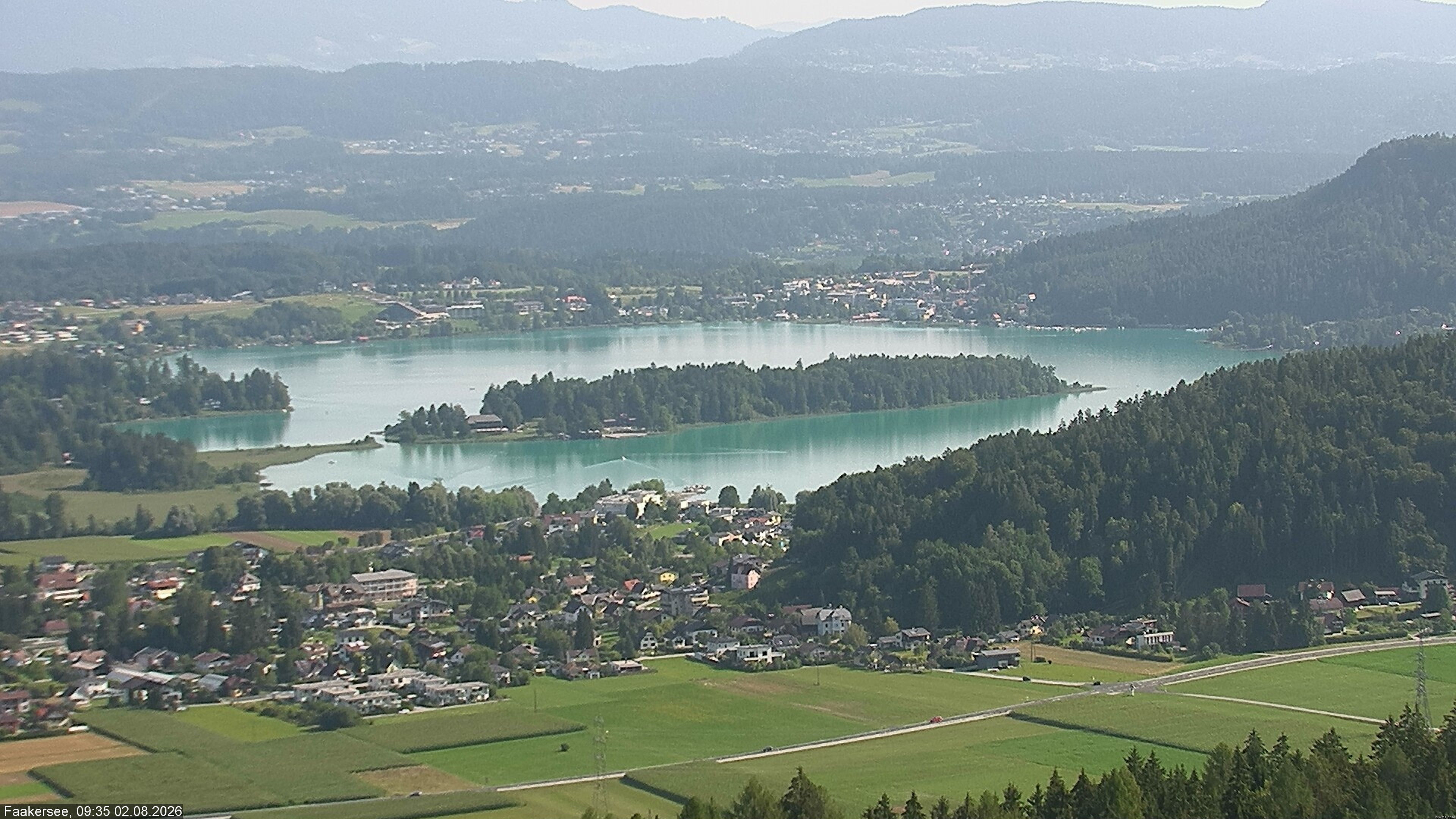 Archiv Foto Webcam Faakersee südlich von Villach