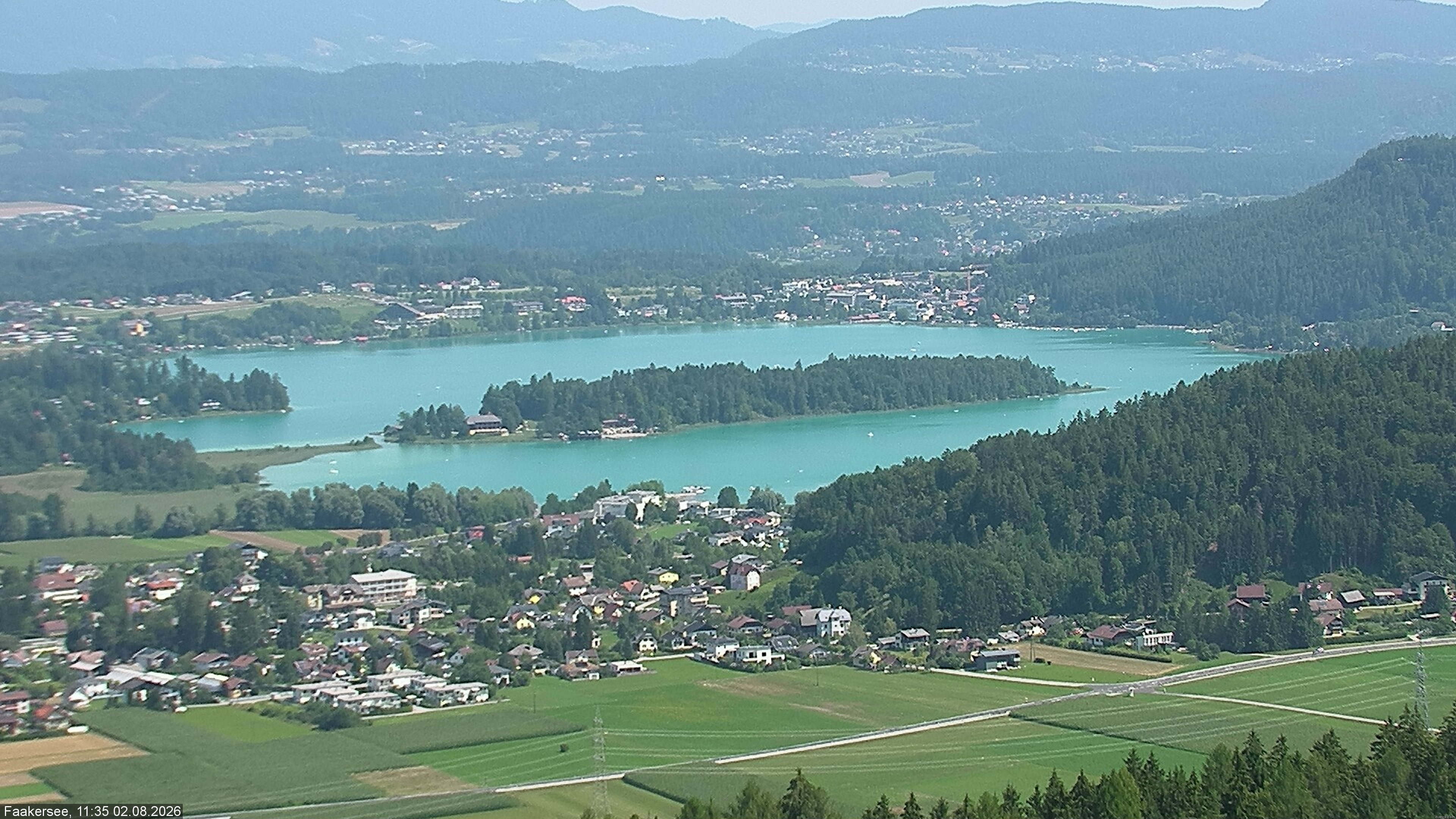 Archiv Foto Webcam Faakersee südlich von Villach