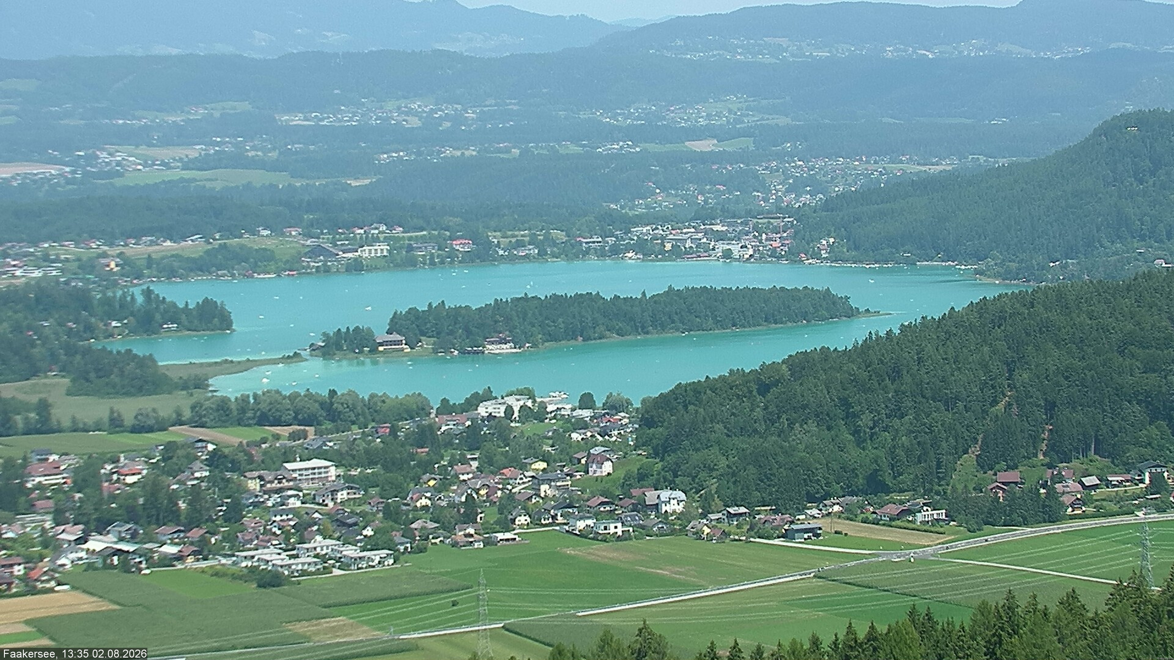 Archiv Foto Webcam Faakersee südlich von Villach