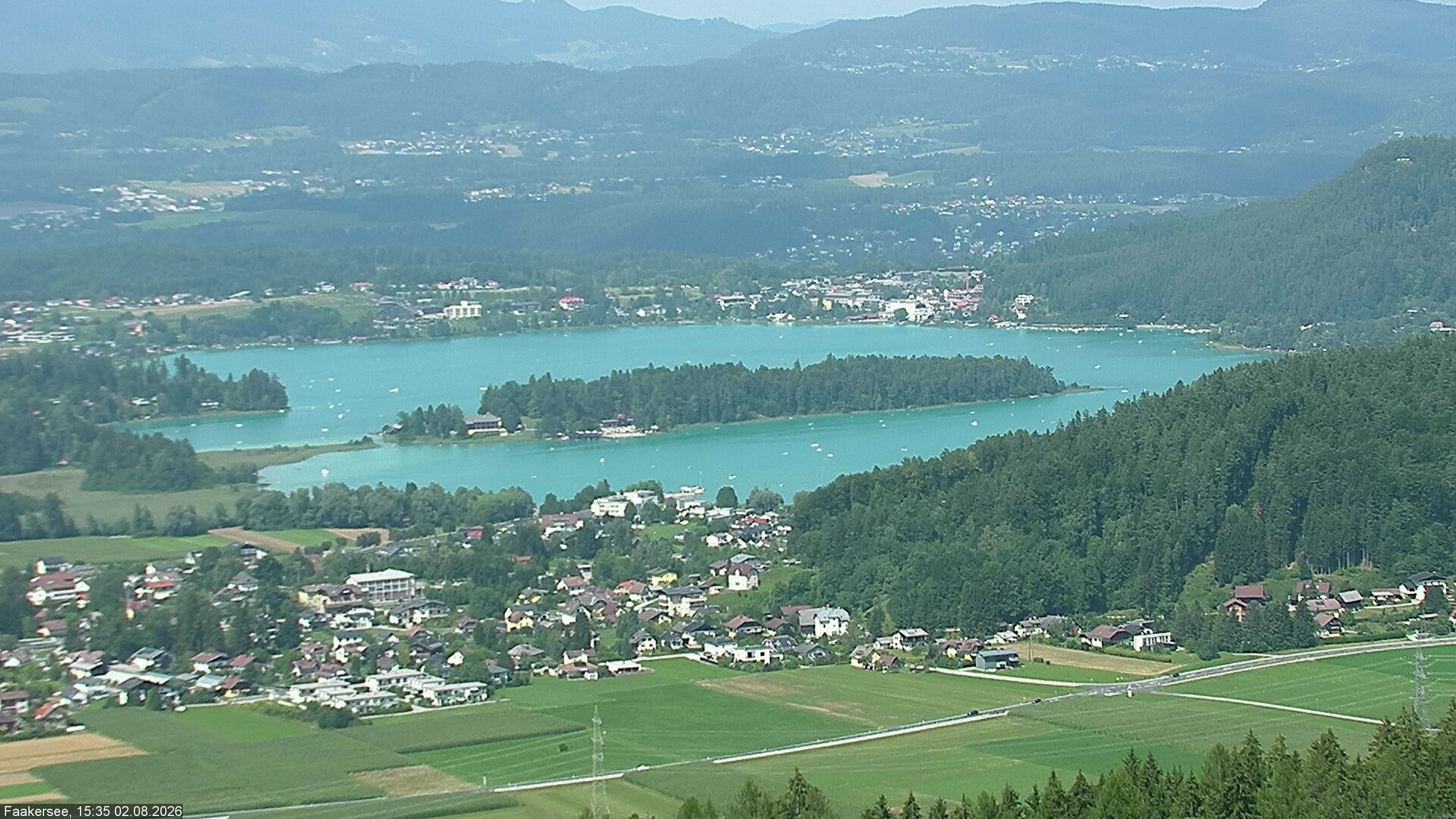 Archiv Foto Webcam Faakersee südlich von Villach