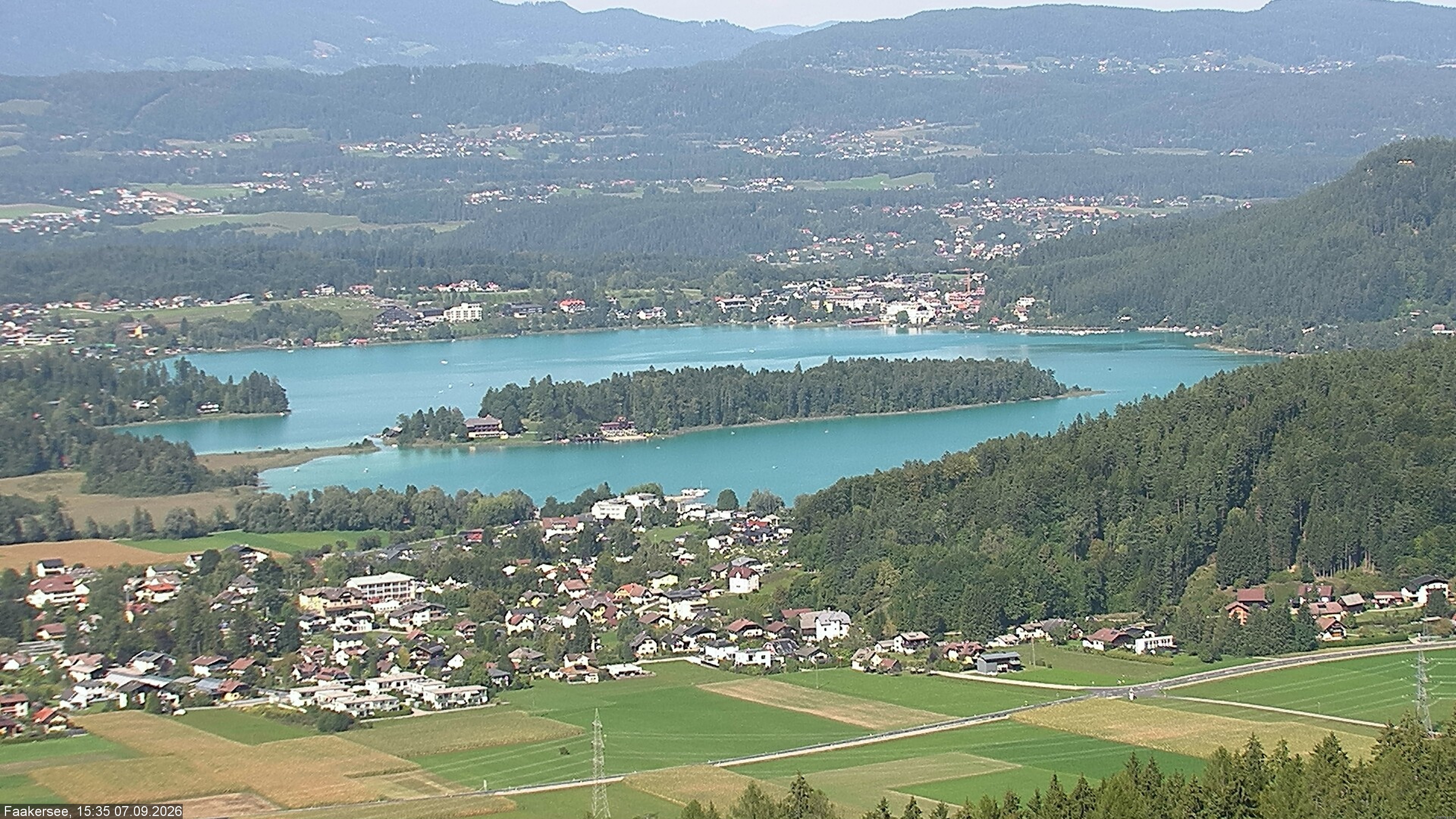 Archiv Foto Webcam Faakersee südlich von Villach