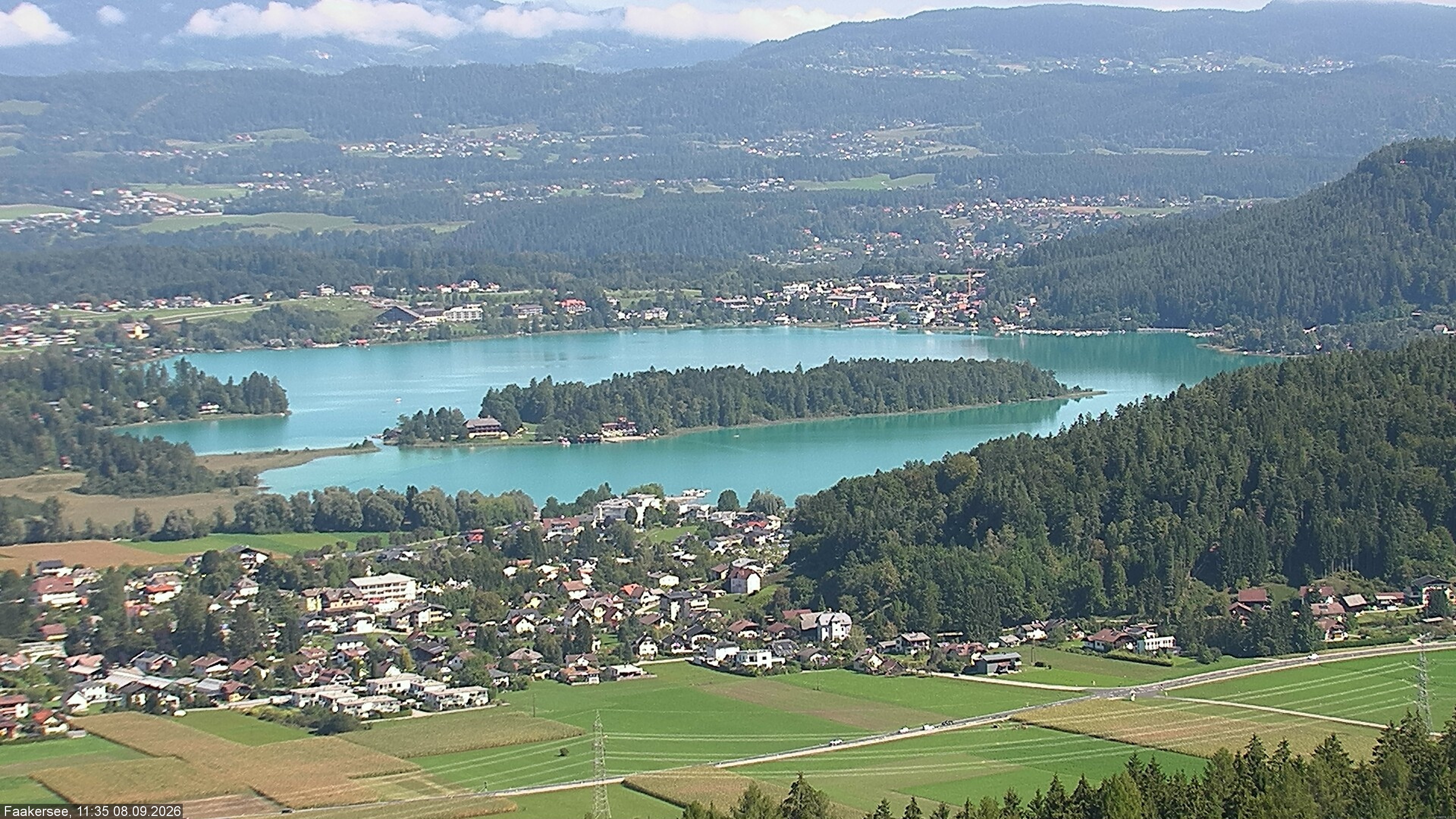 Archiv Foto Webcam Faakersee südlich von Villach
