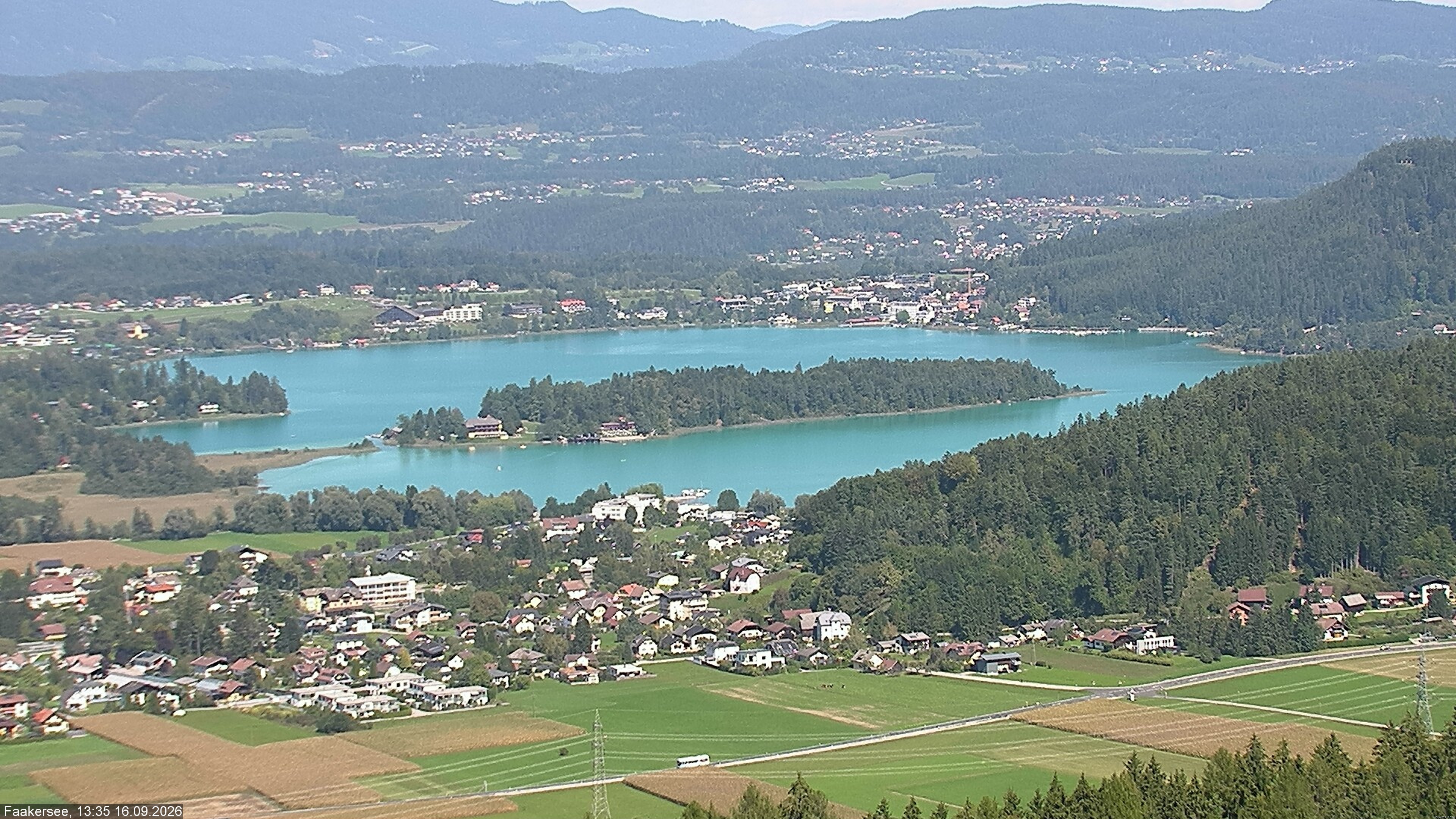 Archiv Foto Webcam Faakersee südlich von Villach