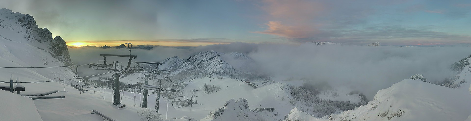 Archiv Foto Webcam Nassfeld: Panoramablick vom Gartnerkofel