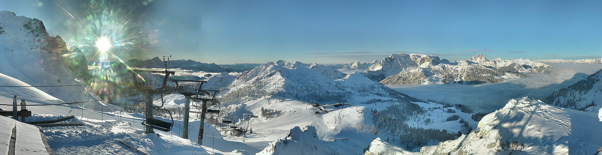Archiv Foto Webcam Nassfeld: Panoramablick vom Gartnerkofel