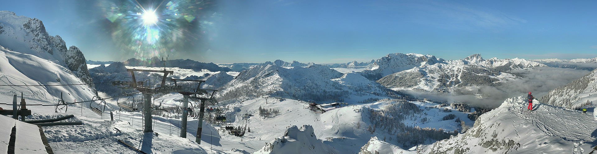 Archiv Foto Webcam Nassfeld: Panoramablick vom Gartnerkofel