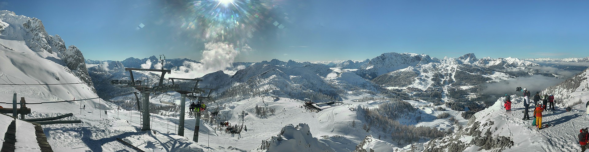 Archiv Foto Webcam Nassfeld: Panoramablick vom Gartnerkofel