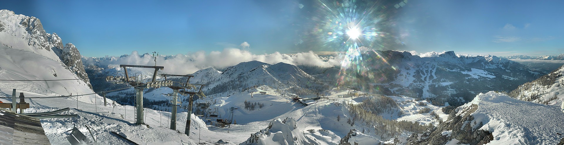 Archiv Foto Webcam Nassfeld: Panoramablick vom Gartnerkofel