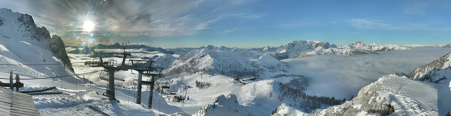 Archiv Foto Webcam Nassfeld: Panoramablick vom Gartnerkofel