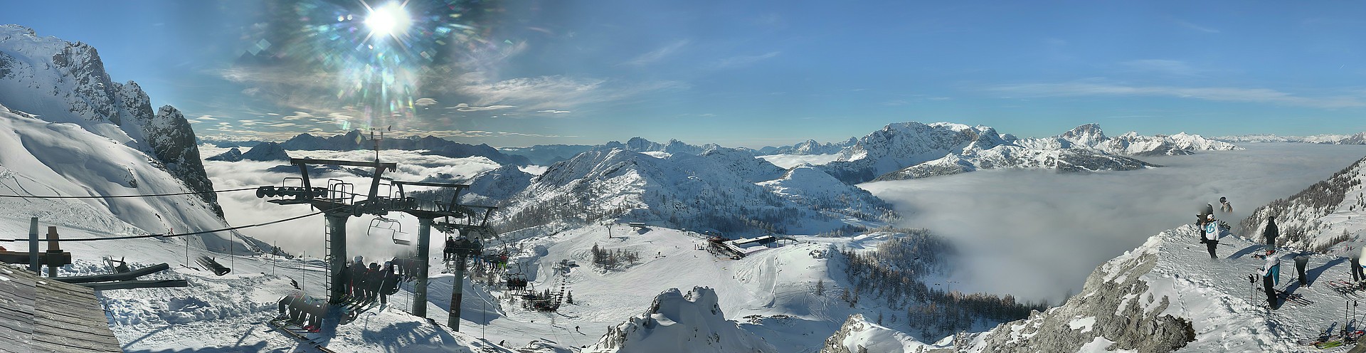 Archiv Foto Webcam Nassfeld: Panoramablick vom Gartnerkofel