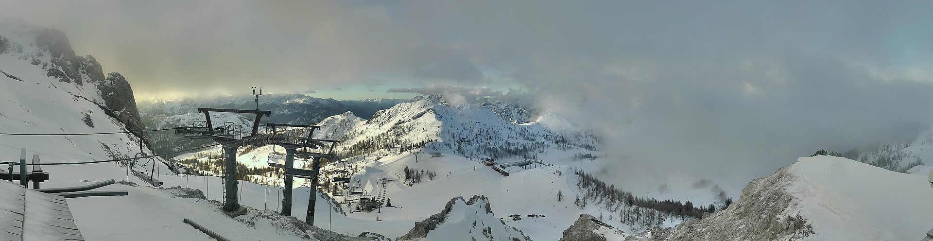 Archiv Foto Webcam Nassfeld: Panoramablick vom Gartnerkofel