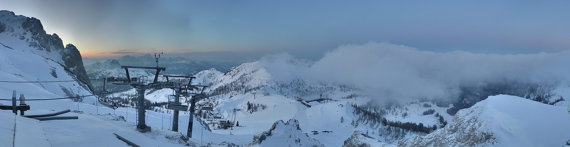 Archiv Foto Webcam Nassfeld: Panoramablick vom Gartnerkofel