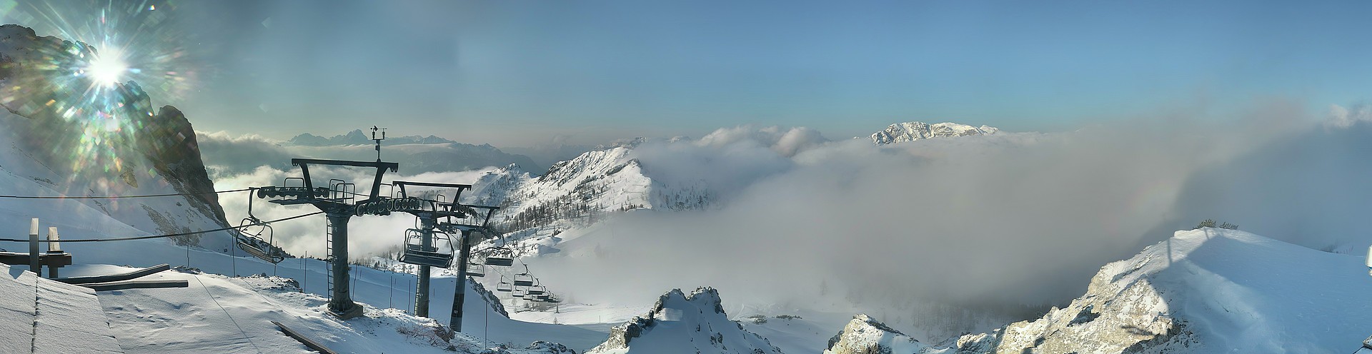 Archiv Foto Webcam Nassfeld: Panoramablick vom Gartnerkofel