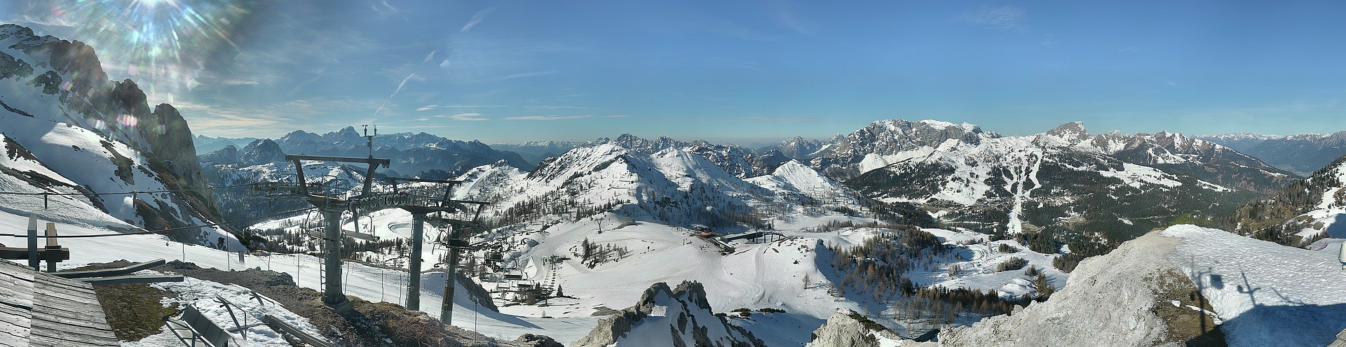 Archiv Foto Webcam Nassfeld: Panoramablick vom Gartnerkofel