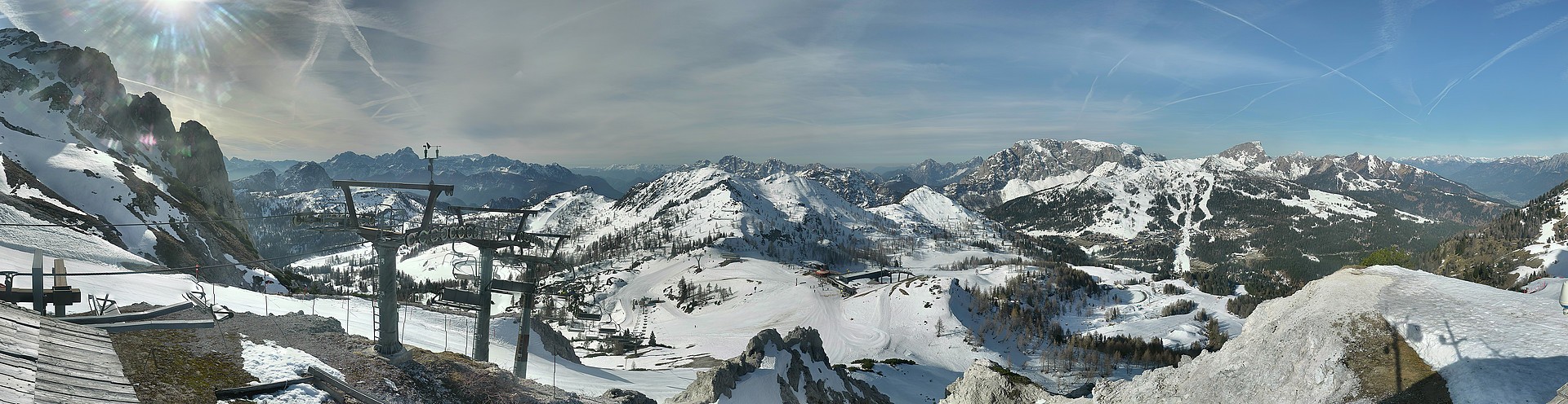 Archiv Foto Webcam Nassfeld: Panoramablick vom Gartnerkofel