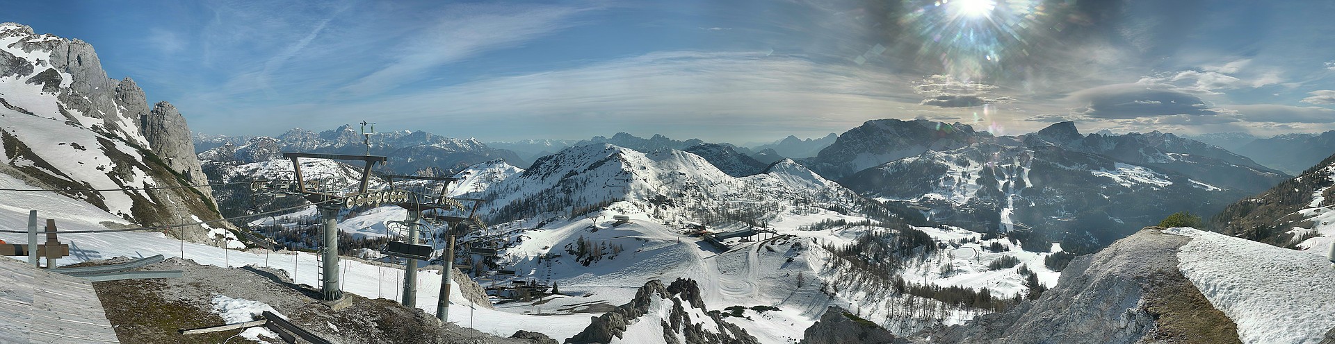Archiv Foto Webcam Nassfeld: Panoramablick vom Gartnerkofel