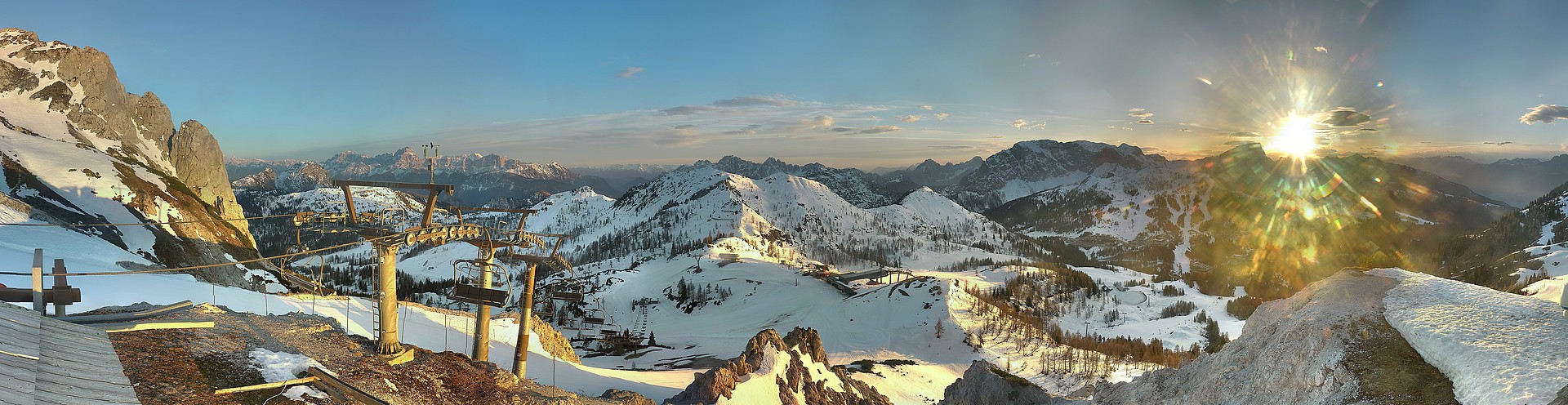 Archiv Foto Webcam Nassfeld: Panoramablick vom Gartnerkofel