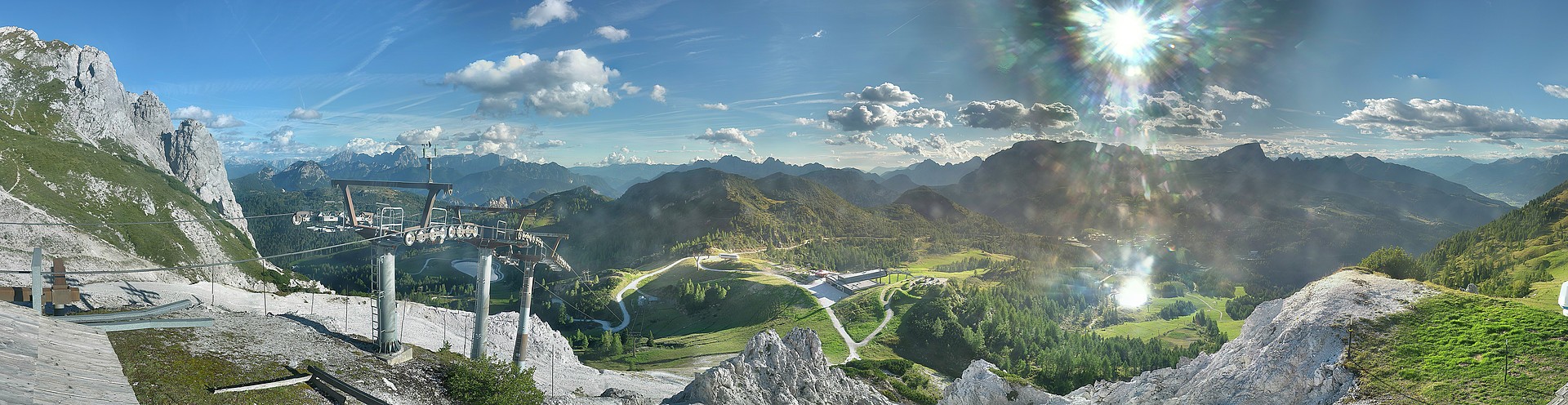 Archiv Foto Webcam Nassfeld: Panoramablick vom Gartnerkofel