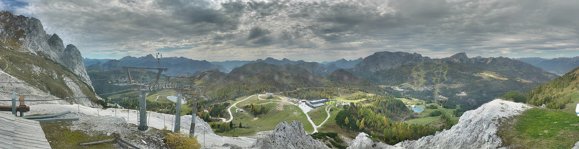 Archiv Foto Webcam Nassfeld: Panoramablick vom Gartnerkofel
