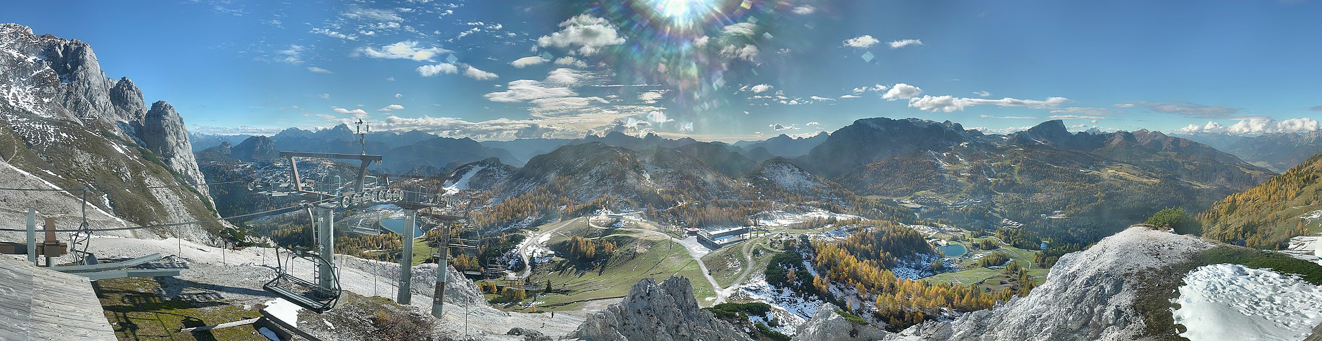 Archiv Foto Webcam Nassfeld: Panoramablick vom Gartnerkofel
