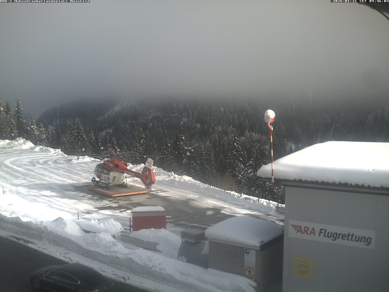 Archiv Foto Webcam Hubschrauberlandeplatz Nassfeld