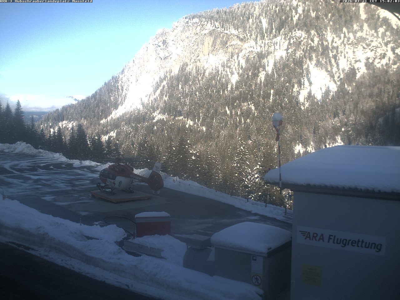 Archiv Foto Webcam Hubschrauberlandeplatz Nassfeld