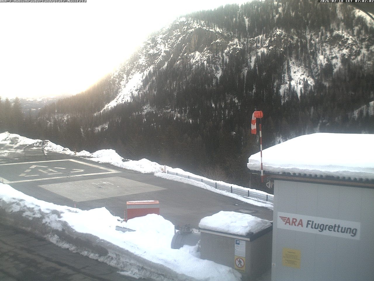 Archiv Foto Webcam Hubschrauberlandeplatz Nassfeld