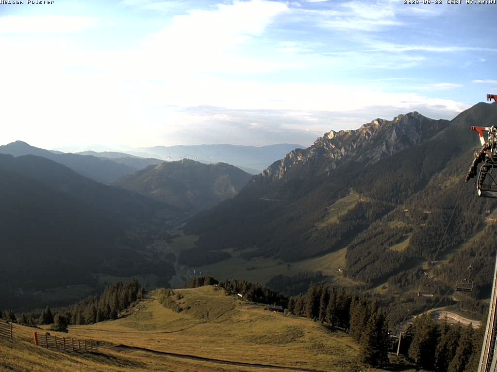 Archived image Webcam Mountain station chairlift Präbichl