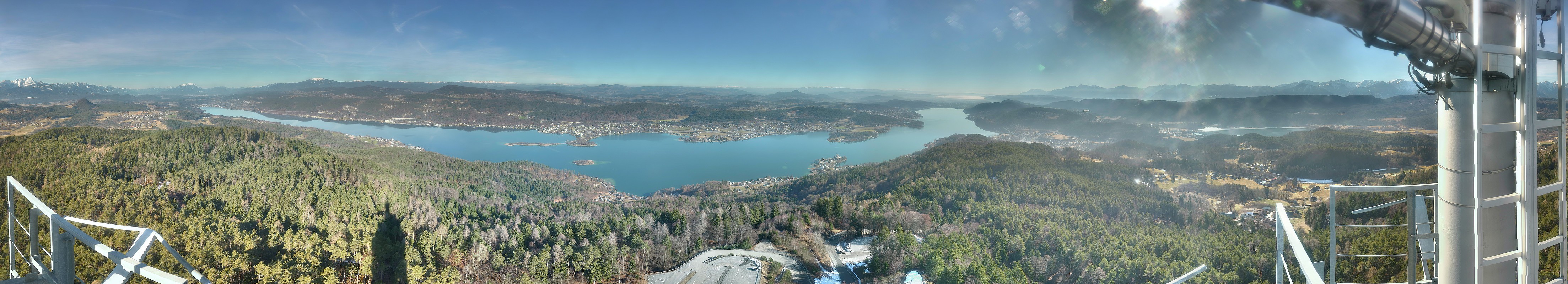 Archiv Foto Webcam Aussichtsturm Pyramidenkogel - Blick auf den Wörthersee